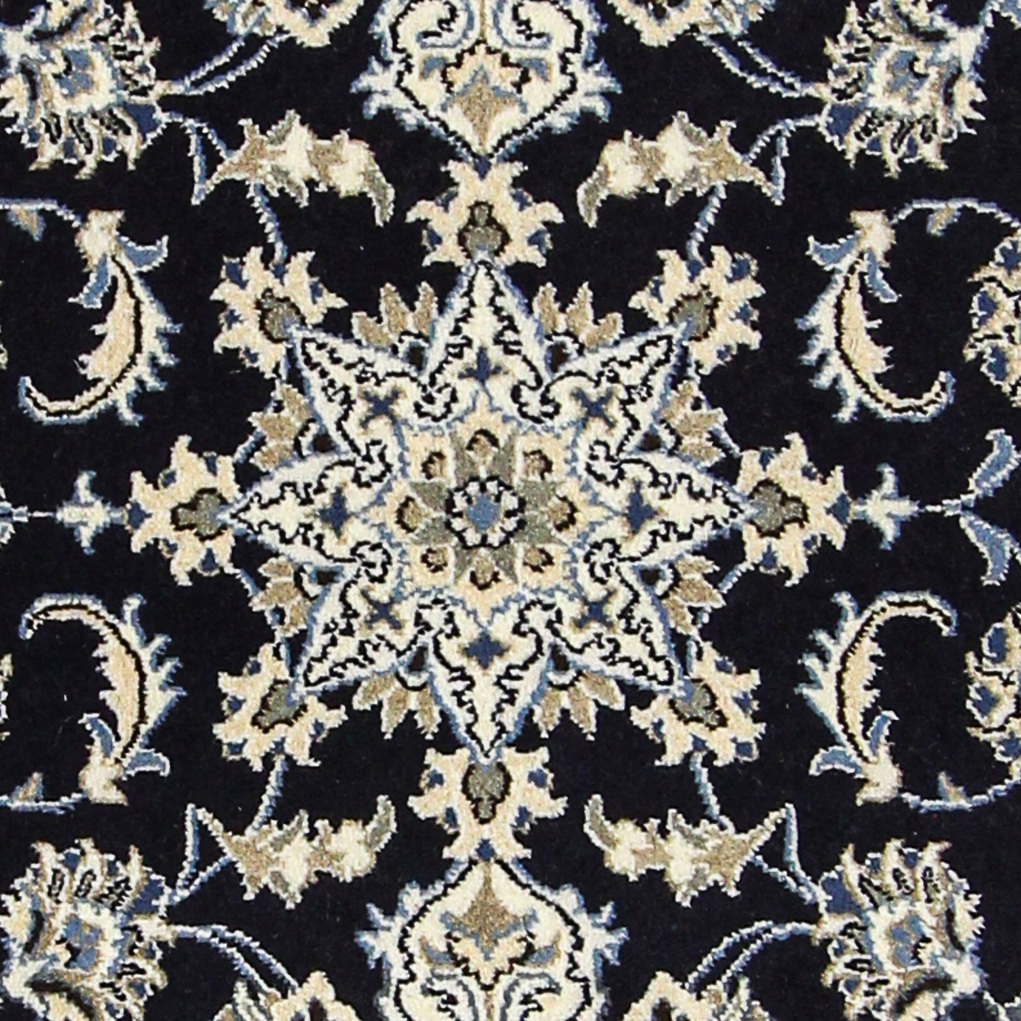 Orientteppich Perser - - mm, Höhe: 78 rechteckig, cm dunkelblau, Nain Einzelstück - x mit Handgeknüpft, morgenland, 290 Zertifikat Wohnzimmer, 12