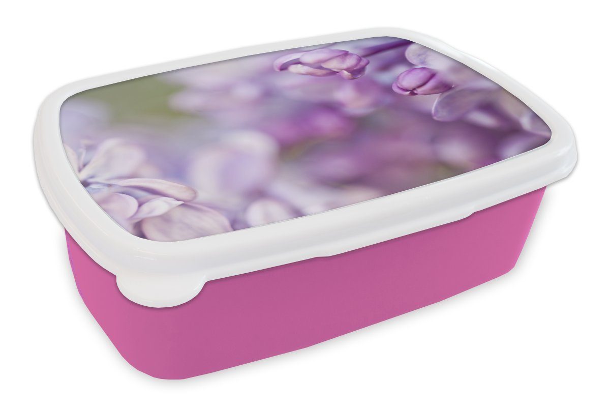 MuchoWow Lunchbox Nahaufnahme eines lila Mädchen, Kinder, Brotbox (2-tlg), rosa Kunststoff Erwachsene, Lavendels, Snackbox, für Brotdose Kunststoff
