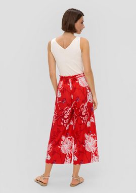 s.Oliver BLACK LABEL 7/8-Hose Loose: Culotte mit All-over-Print Raffung