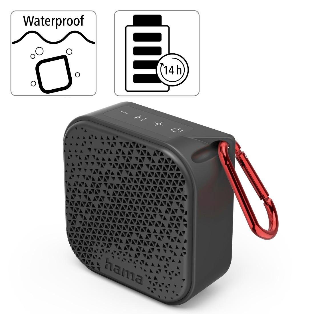 Hama Bluetooth Lautsprecher kabellos Bluetooth-Lautsprecher mit schwarz Akku IPX7 (3,5 wasserdicht W) Outdoor