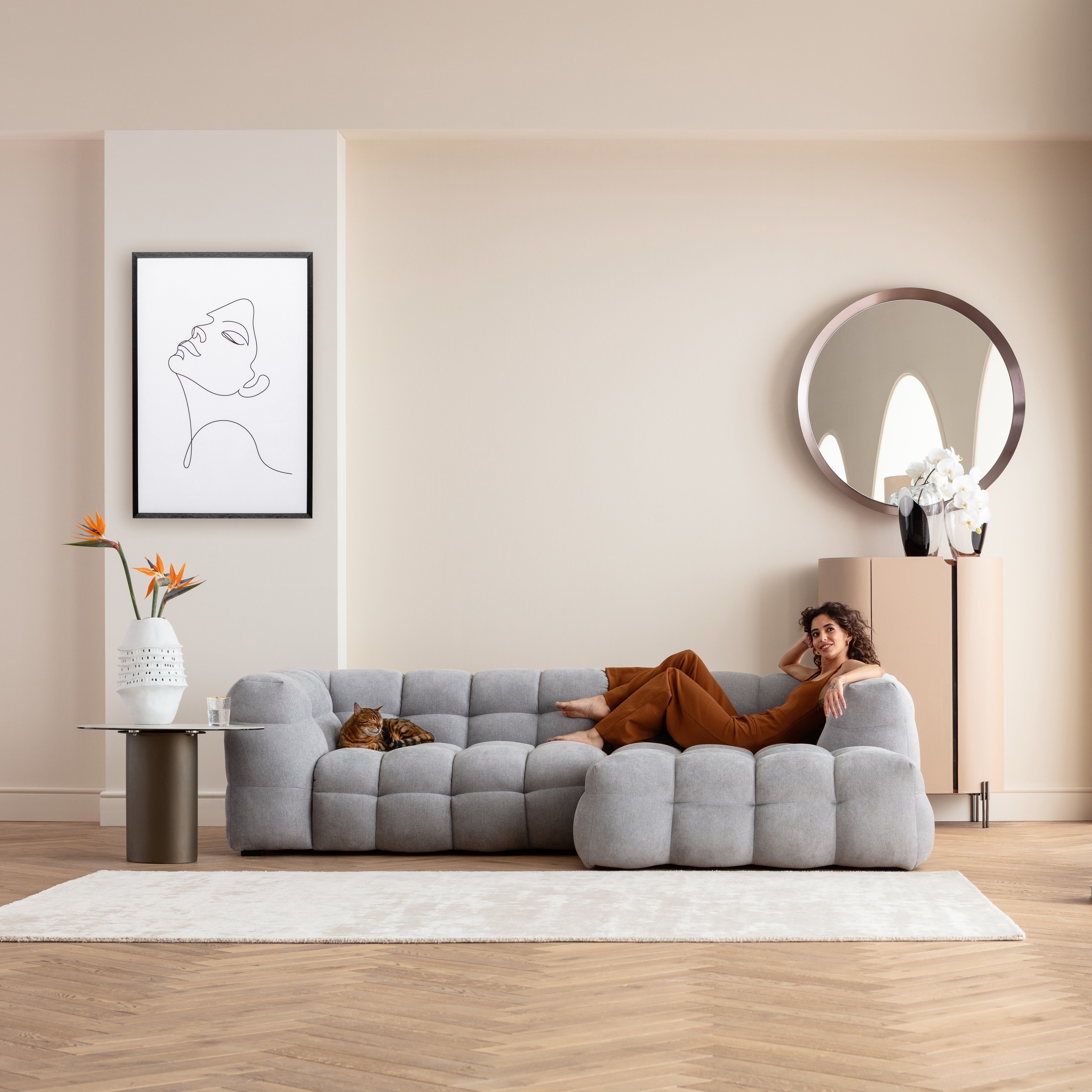 Kare Design Bild mit Rahmen Gerahmtes Bild Drawing Lady 63x93cm
