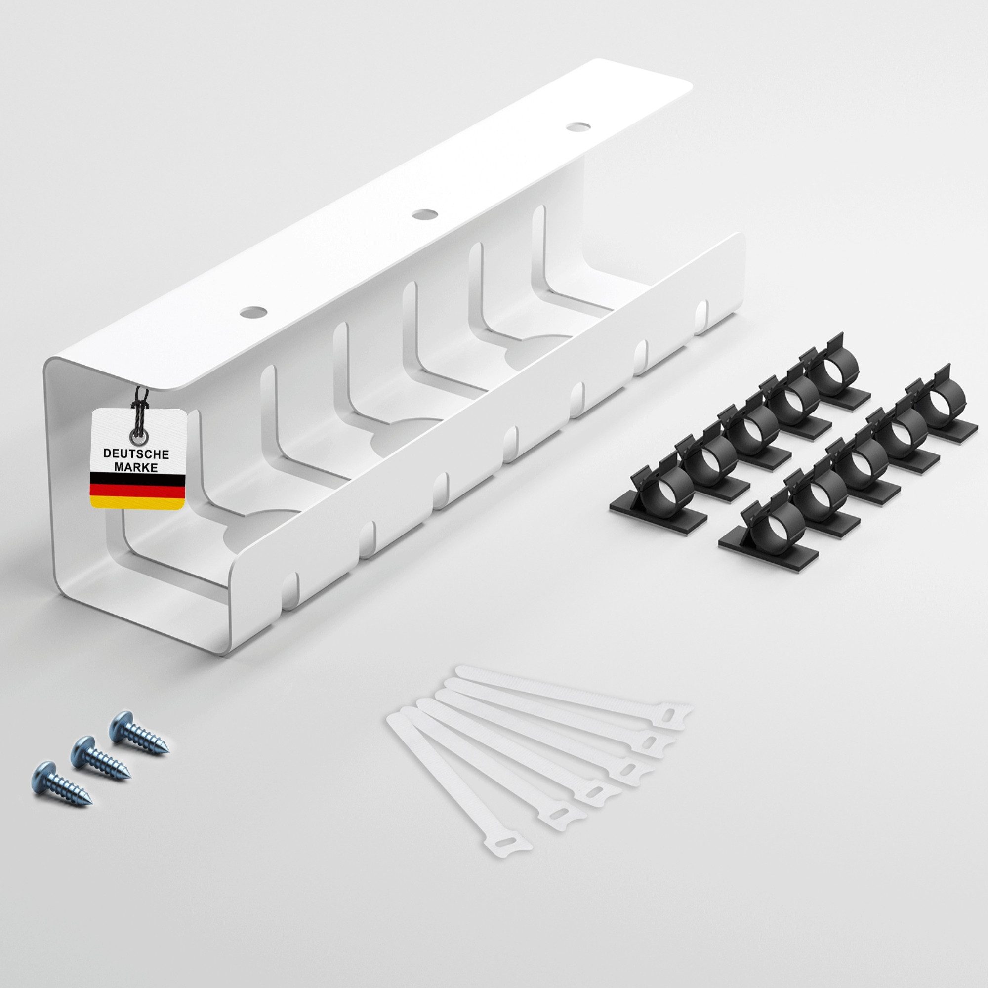 Albatros International Kabelkanal Albatros Kabelkanal für Schreibtisch Set A (Weiss), Kabelschacht oder Kabelwanne für beste Kabelorganisation