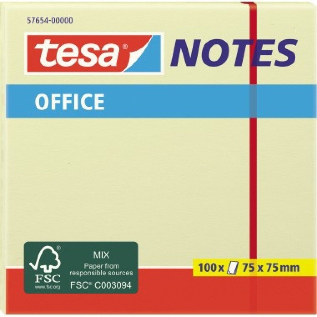 tesa Notizblock Haftnotiz Office Notes 57654-00000 Notes 75 x 75 mm 100 Bl.