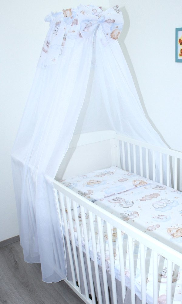 Primawela Betthimmel Betthimmel aus weißem Chiffon mit Baumwollabschluss Baby Kinder Bett
