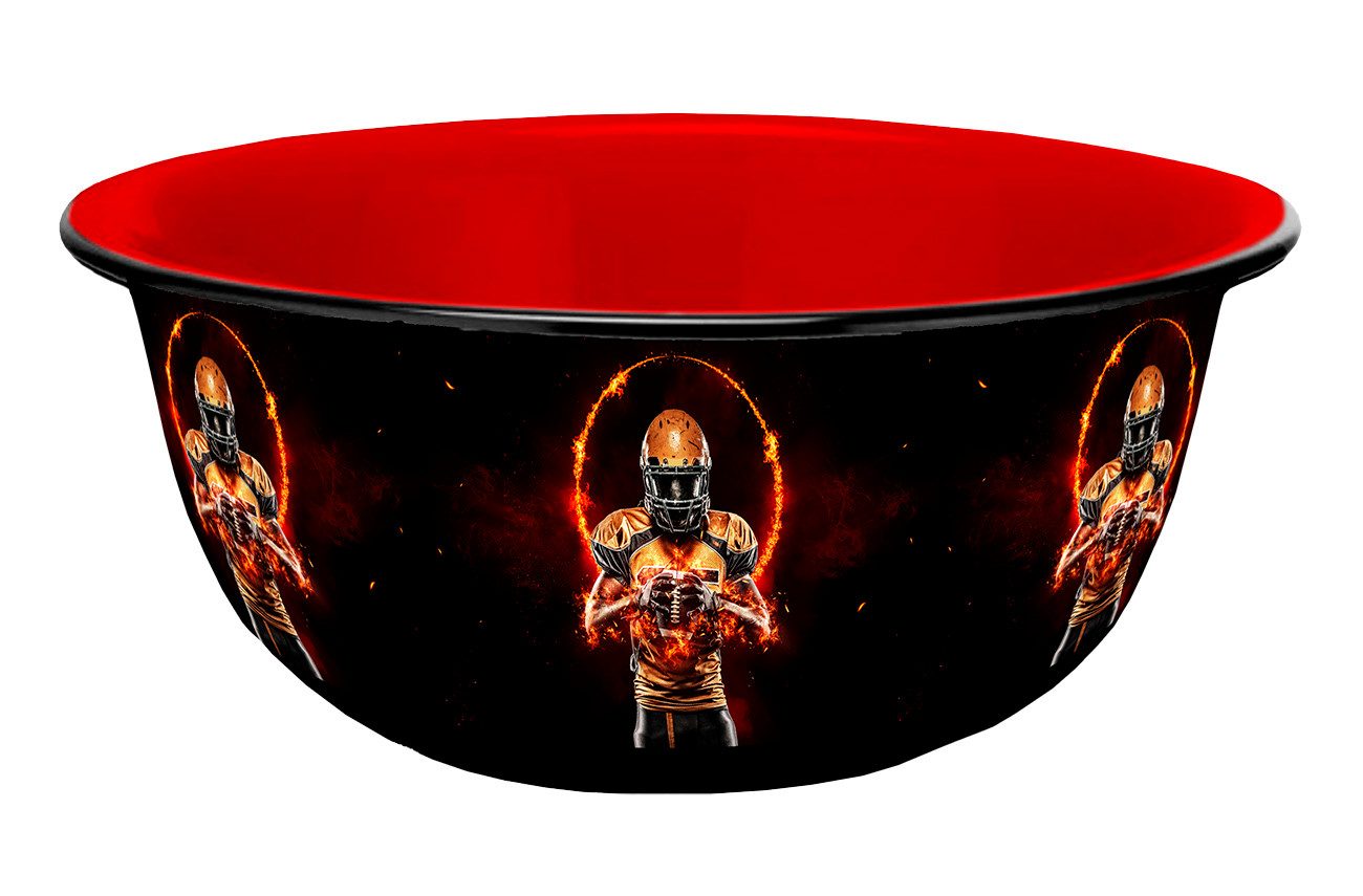 Geda Labels GmbH Müslischale American Football GameOn Emaille-Optik, Keramik, (1-tlg), Schwarz, 600 ml, spülmaschinengeeignet