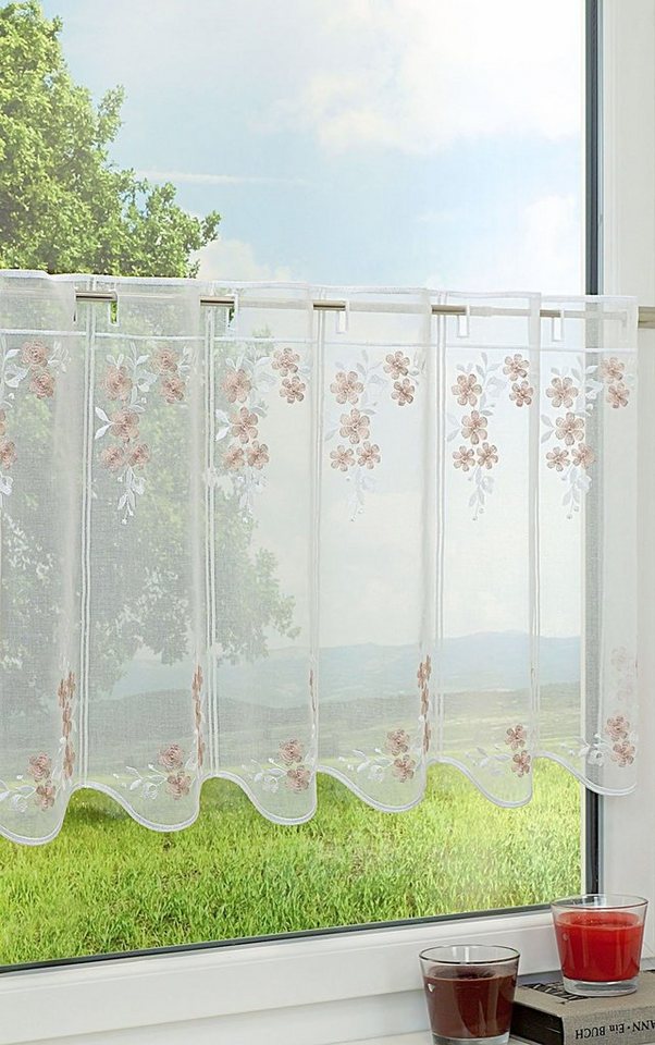 Scheibengardine Blütenranken, LYSEL®, (1 St), transparent, HxB 45x96cm