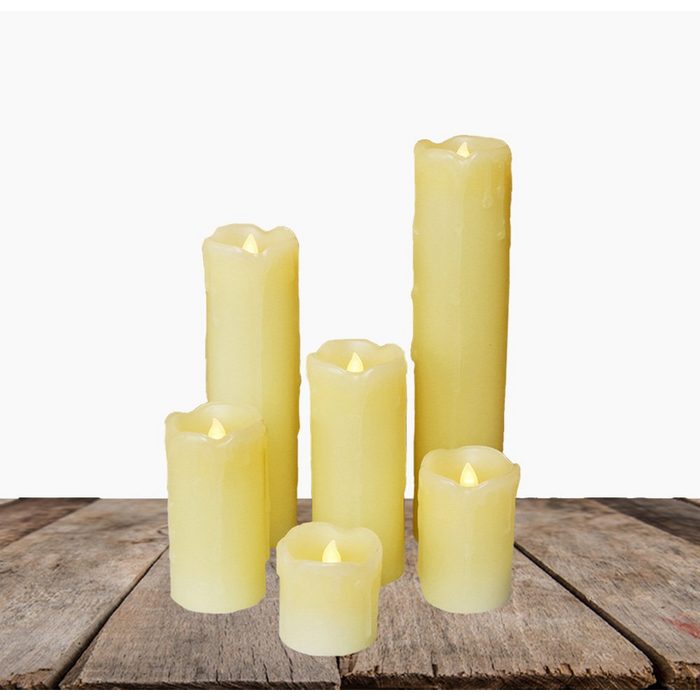 JACK LED-Kerze 6x LED Echtwachs Kerze mit Timer flackerndes Licht inkl. Batterien (6-tlg) 5 + 7 + 10 + 12 5 + 18 + 23 cm Kerzen für romantischen Lichterzauber