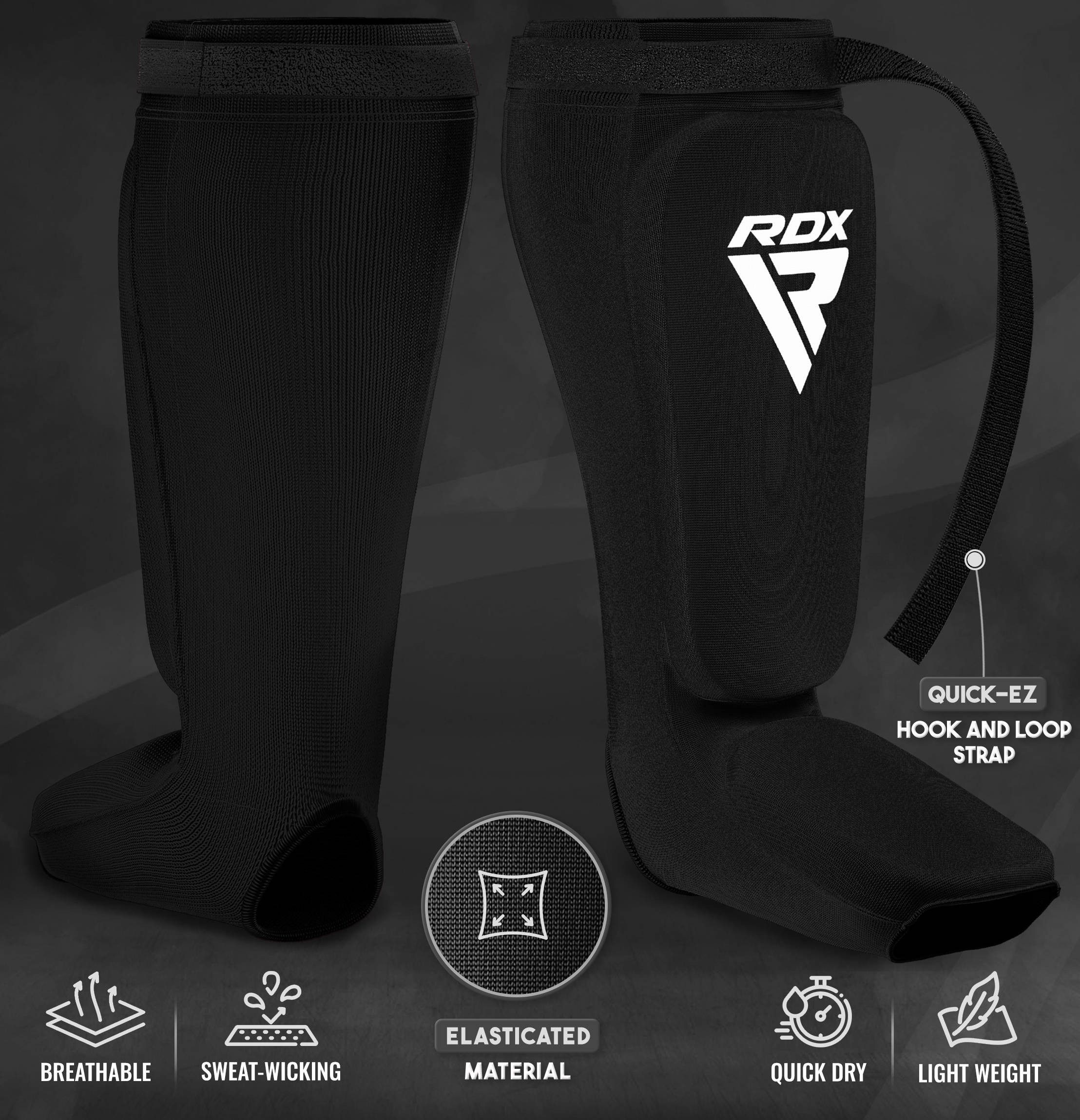 RDX Sports Kampfsport Schienbeinschoner RDX SIB Gepolsterte SchienbeinSchützenr Standard certified (2, Knee Protection), Adults