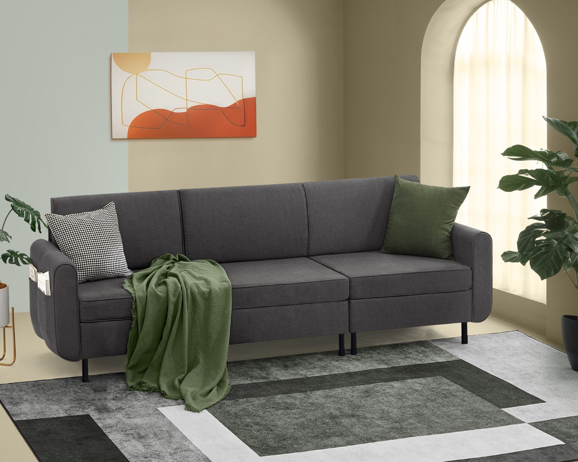 VASAGLE 3-Sitzer, Modulares Sofa, Einzelsessel, Couch günstig online kaufen