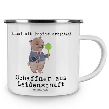 Mr. & Mrs. Panda Becher Schaffner Leidenschaft - Weiß - Geschenk, Campingtasse, Edelstahl Tri, Emaille, Liebevolles Design