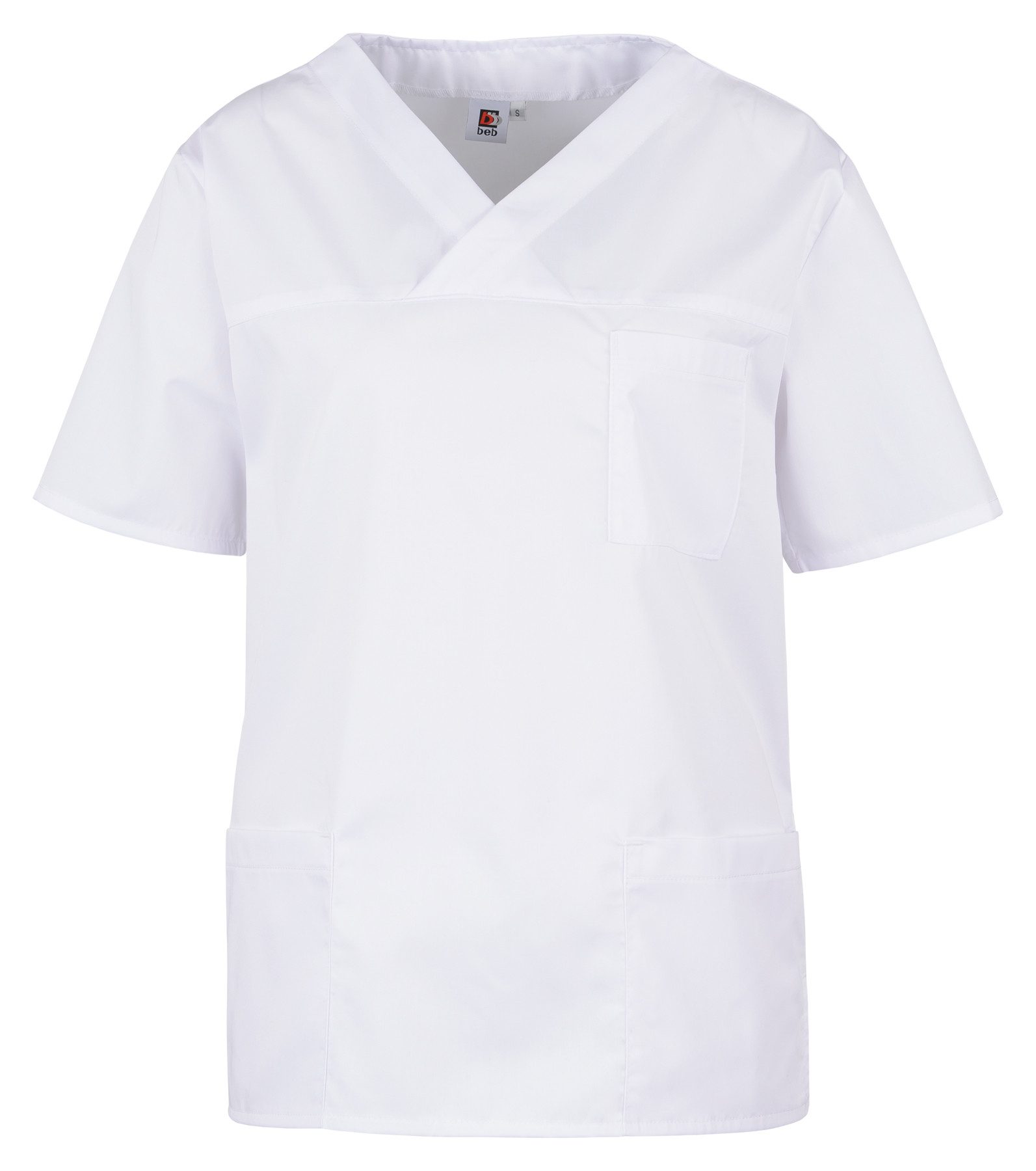 BEB Schlupfbluse beb Basic Schlupfkasack Unisex Kurzarm Weiß