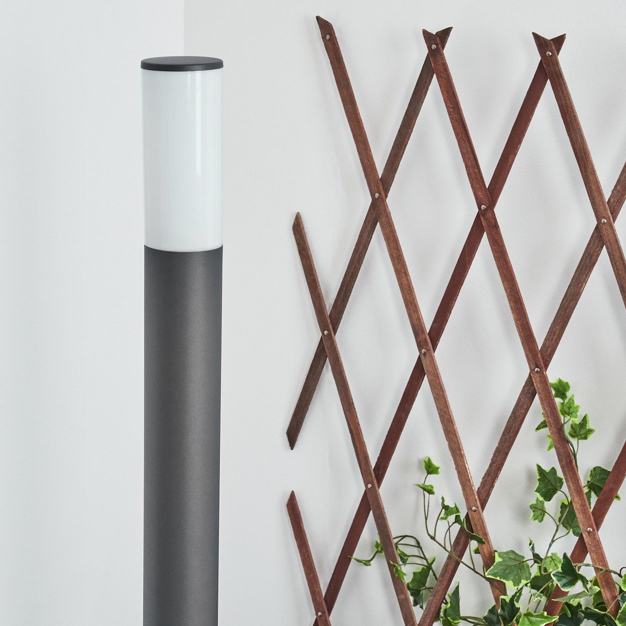 hofstein Pollerleuchte »Zogno« mit 2 Steckdosen, Sockelleuchte / Metall/Kunststoff,Anthrazit, ohne Leuchtmittel, Sockelleuchte,Metall/Kunststoff,Anthrazit/Weiß, – Bild 2 von 5