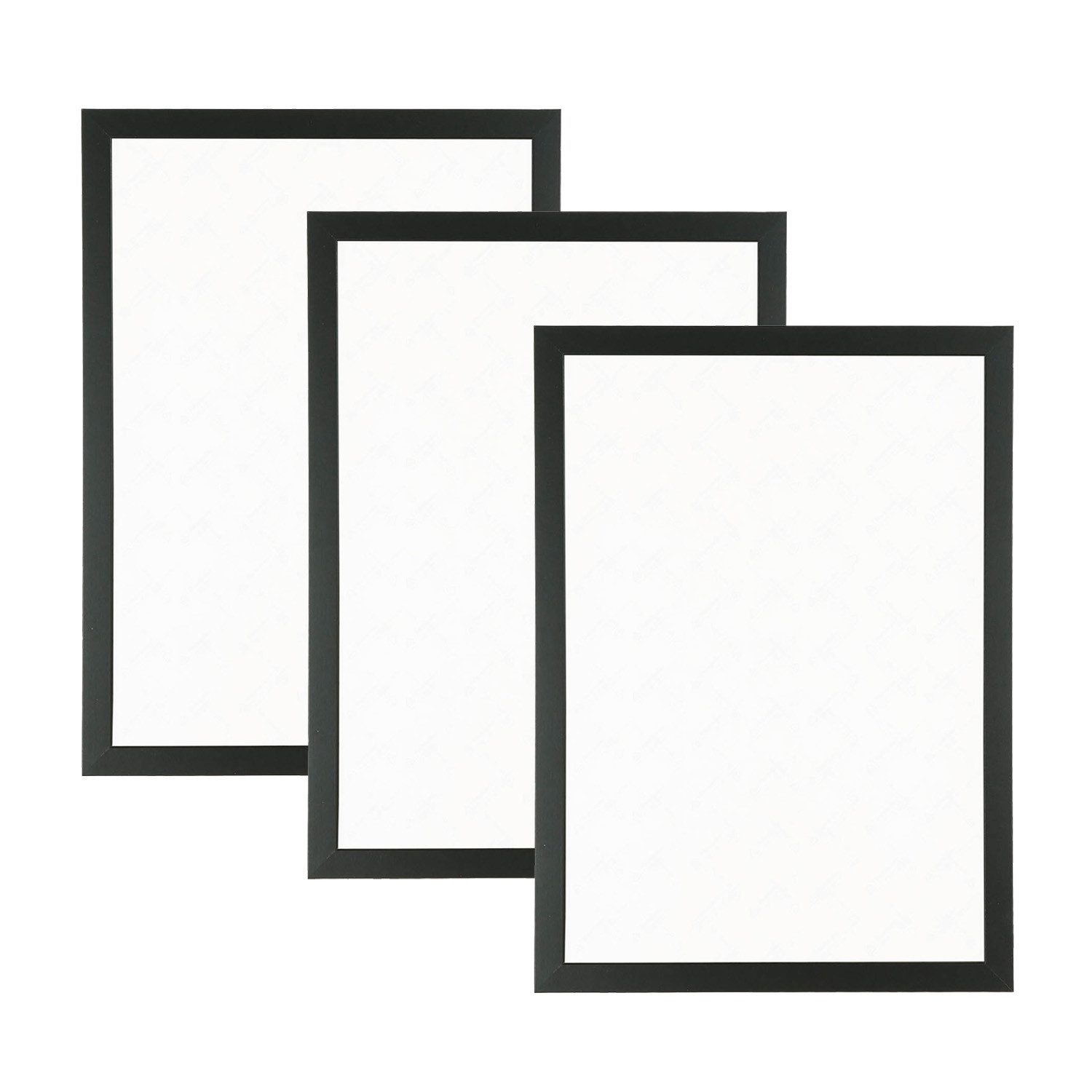 Licht-Erlebnisse Bilderrahmen-Set BILDERRAHMEN, 3 Stück DIN A3 Schwarz 45 x 32,5 cm Holz Kunststoff bruchsicher Wand