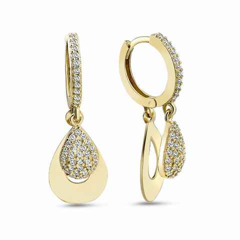 dKeniz Paar Ohrhänger 925/- Sterling Silber vergoldet Eleganz Ohrring