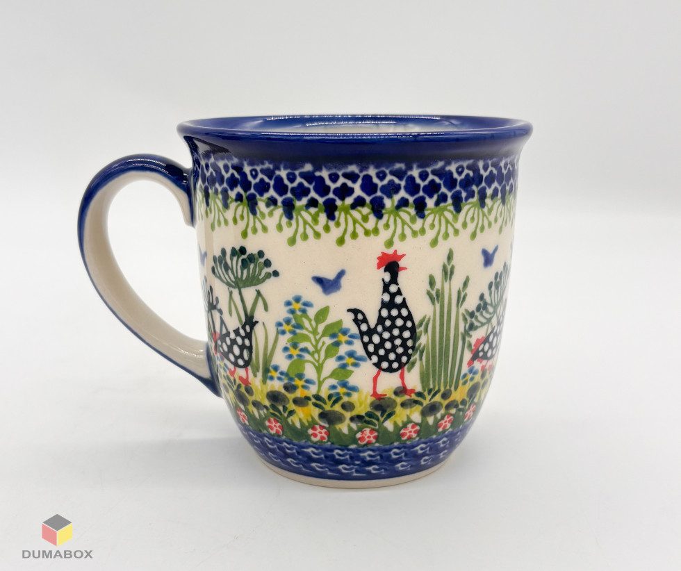 Ceramika Bolesławiecka Kalich Becher Handgefertigte Bunzlauer Keramik Tasse, Becher 400 ml UNIKAT