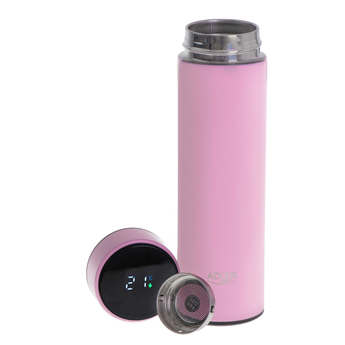 Adler Thermoflasche AD 4506, mit Temperaturanzeige & LED Touch-Display, 473 ml