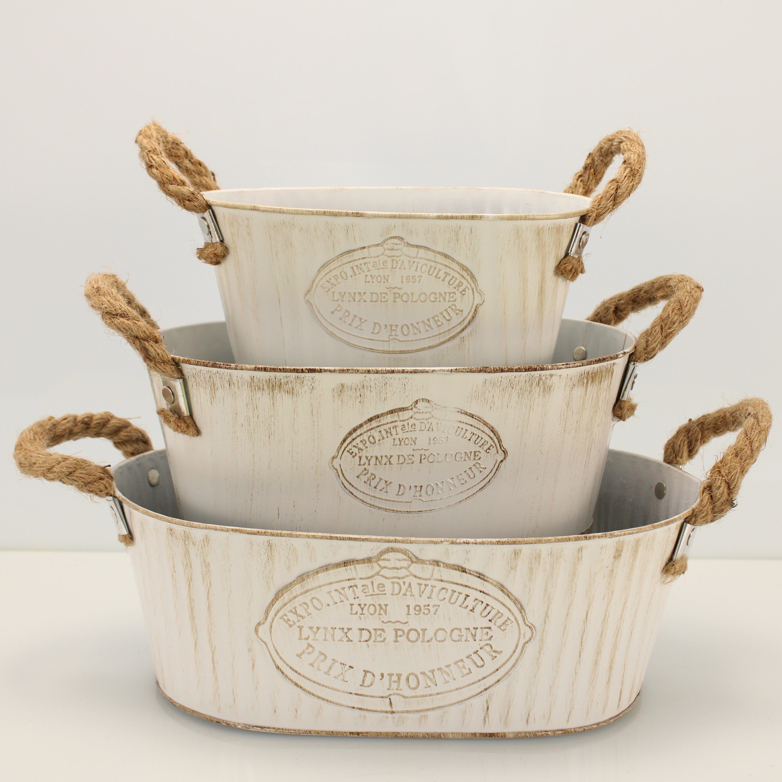 Online-Fuchs Blumentopf 3 Blumentöpfe aus Metall im Vintage Look - Blumento günstig online kaufen