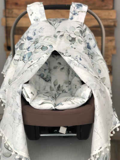 Baby Fancyroom Babyschale Babyschalen Set Sichtschutz Sitzauflage Einschlagdecke Maxi Cosi, ab: ab Geburt, (2-tlg., Sonnenschutz und kuschelige Sitzauflage), Musselin, Ersatz für Einschlagdecke
