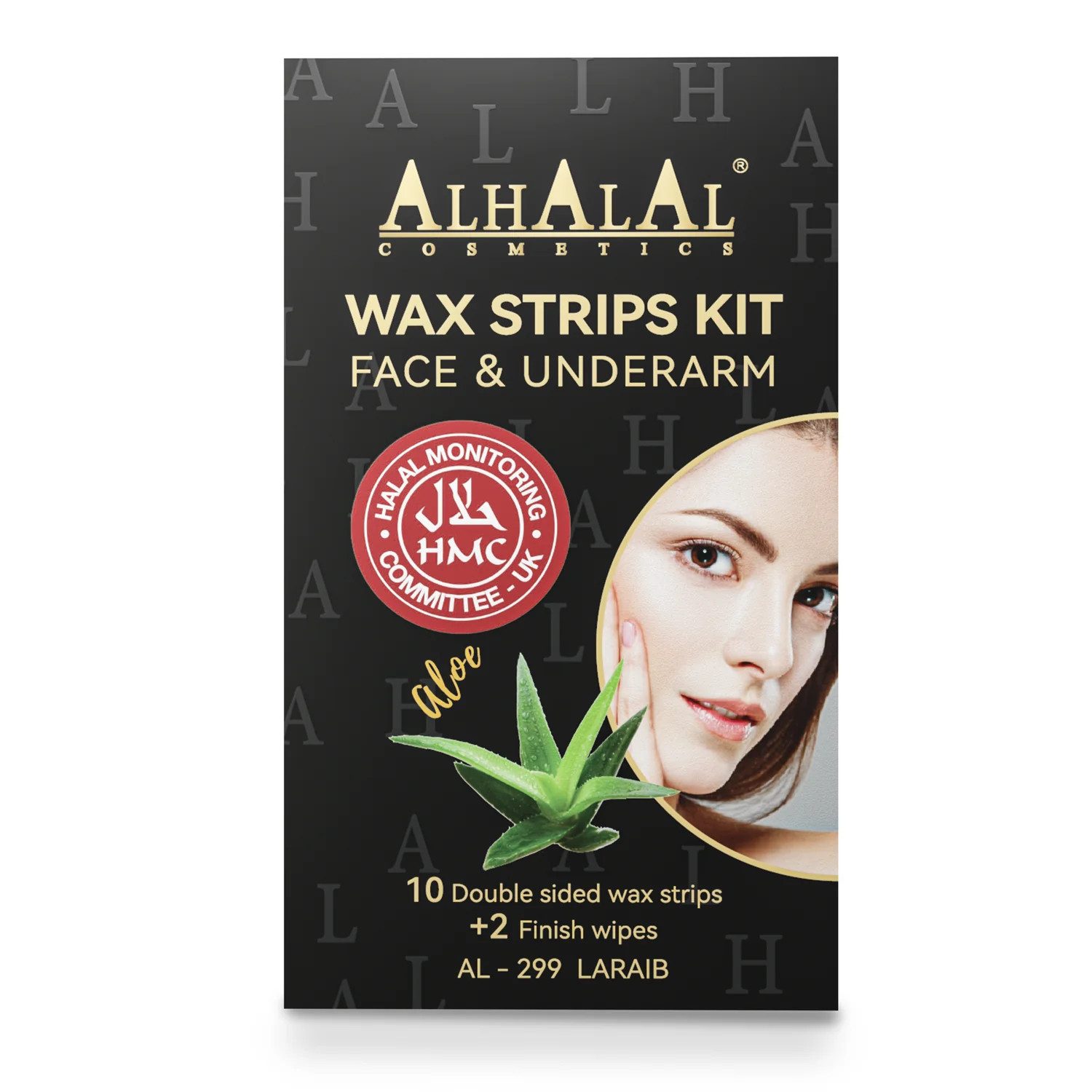 Alhalal Cosmetics Ltd. Kaltwachsstreifen AL-299 Laraib Kaltwachsstreifen – Gesicht & Achsel, Schnelle, Sanfte & Alkoholfreie Haarentfernung