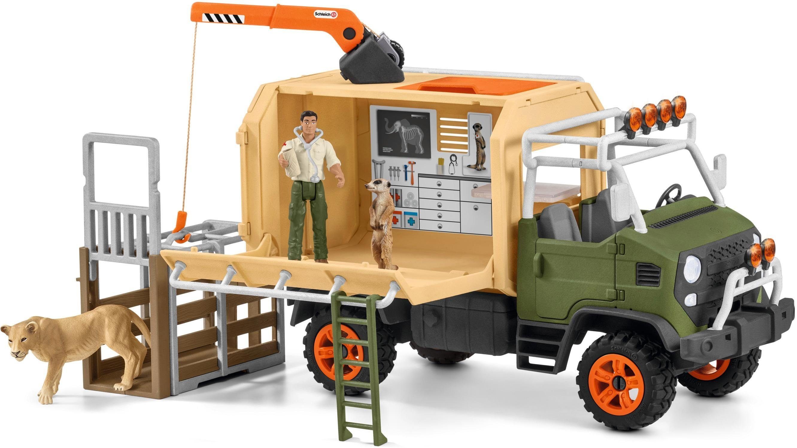 Schleich® Spielwelt WILD LIFE, Großer Truck Tierrettung (42475), (Set), Made in Europe