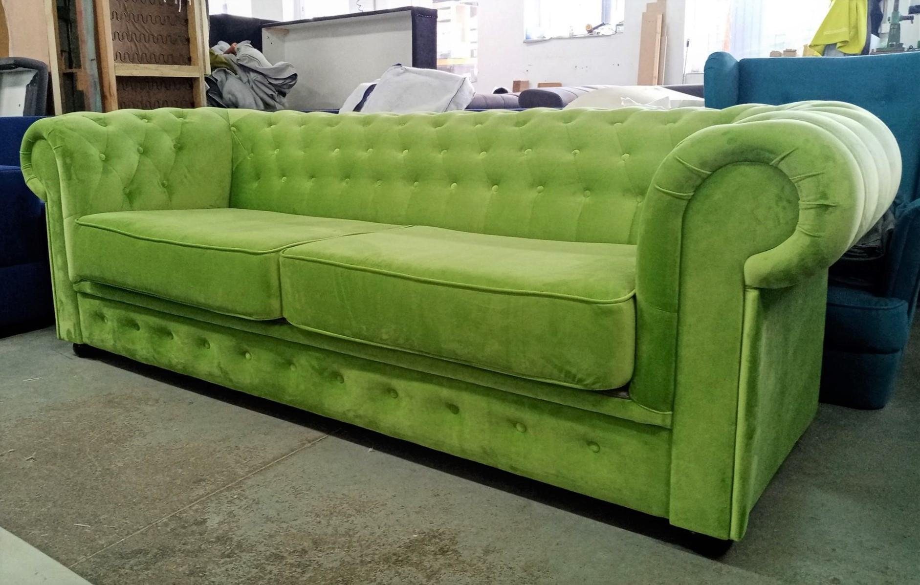 in JVmoebel Metall Möbel, Grün Design Chesterfield Europe Sofa Sofa 2-Sitzer Stilvolle Made Polsterung