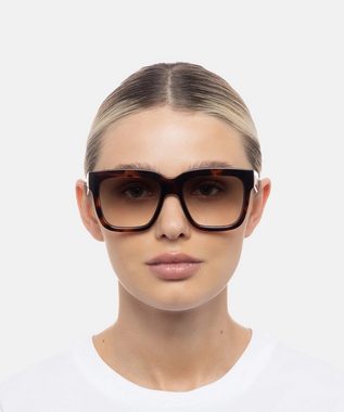 LE SPECS Sonnenbrille Damen - Trade Off in Dark Tort rechteckig mit UV-Schutz