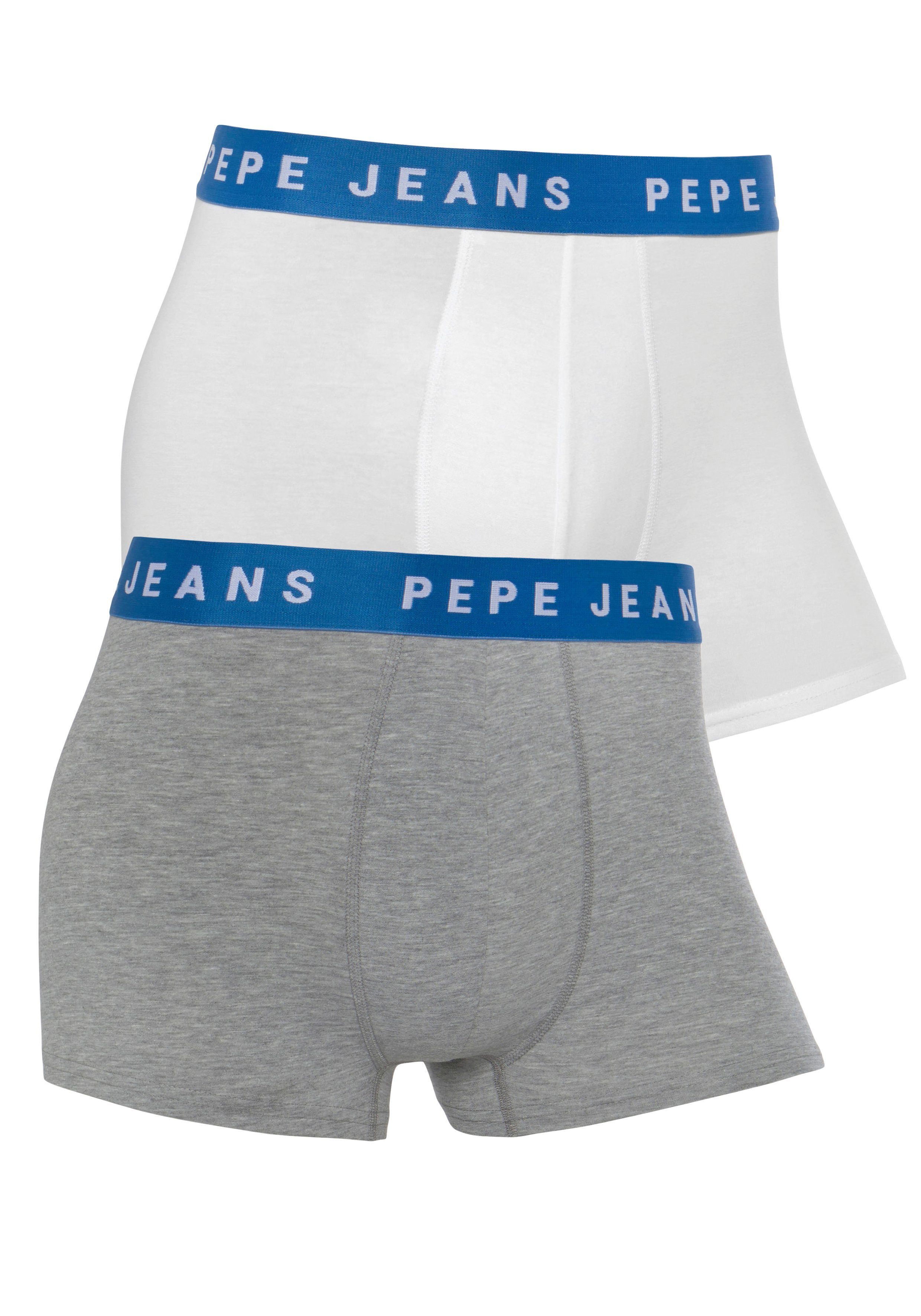 Pepe Jeans Boxer (Packung, 2-St) enganliegend grau + weiß