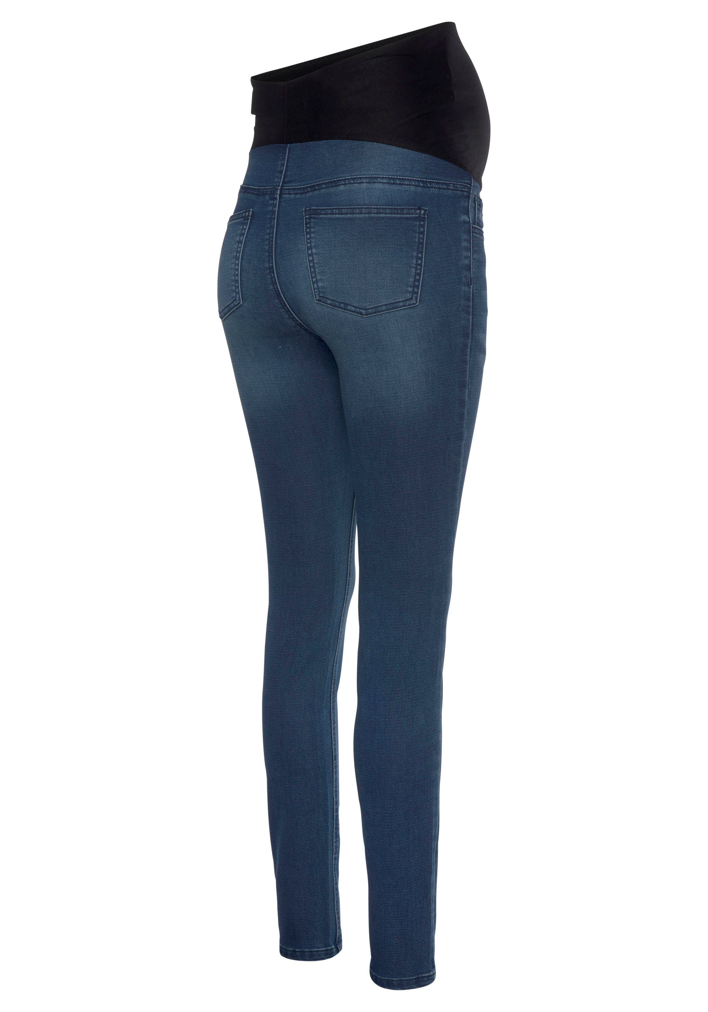 Nine-month maternity jeans, stretch jeans for pregnancy and breastfeeding, high-waisted maternity jeans without belt loops, wash