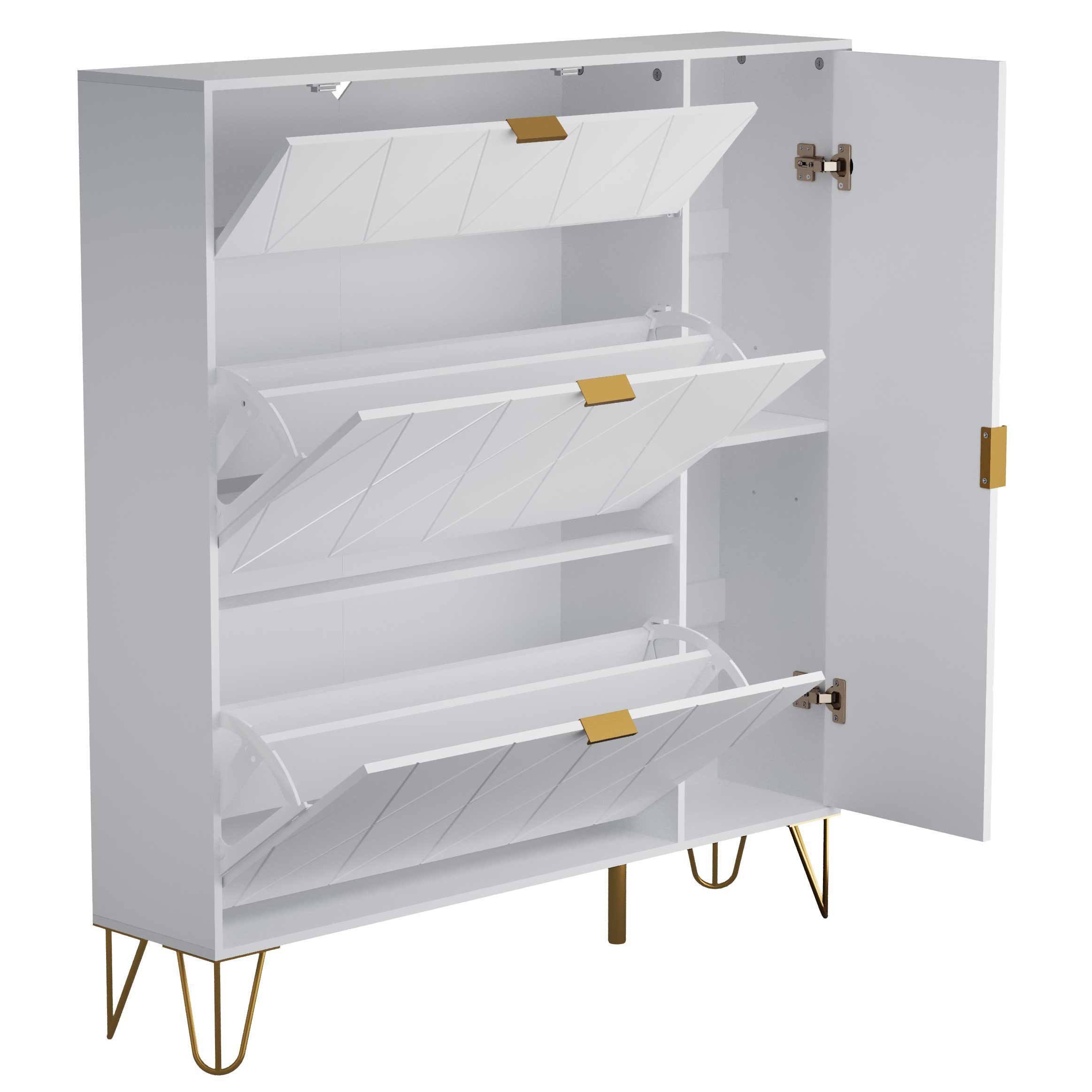 UEV Schuhschrank mit 2 Klappen und 2 Türen Schuhregal Schuhkipper mit Kipps günstig online kaufen