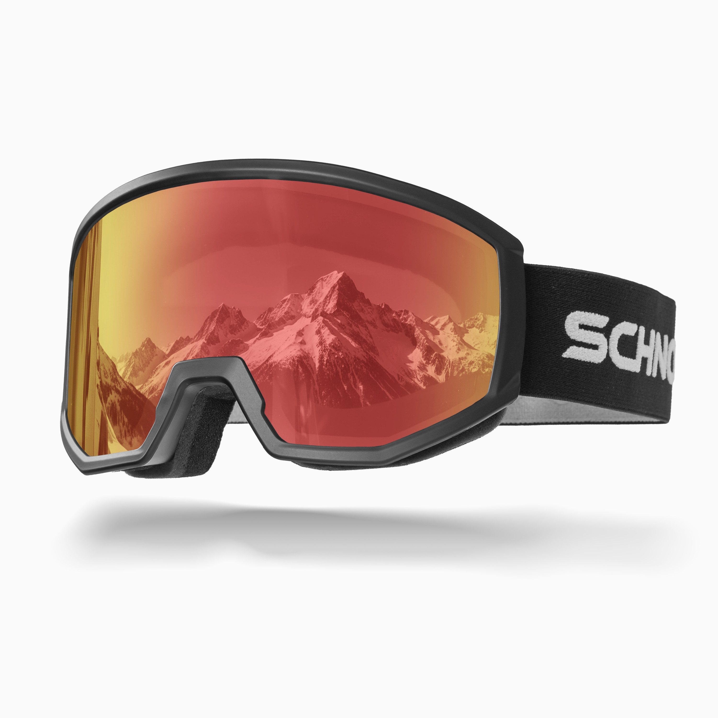 SCHNORR Sportbrille Schnorr Skibrille Luchs Rot (S2), Full REVO, Anti-Fog, UV400, (1-St), Full REVO-Beschichtung Rot (S2)