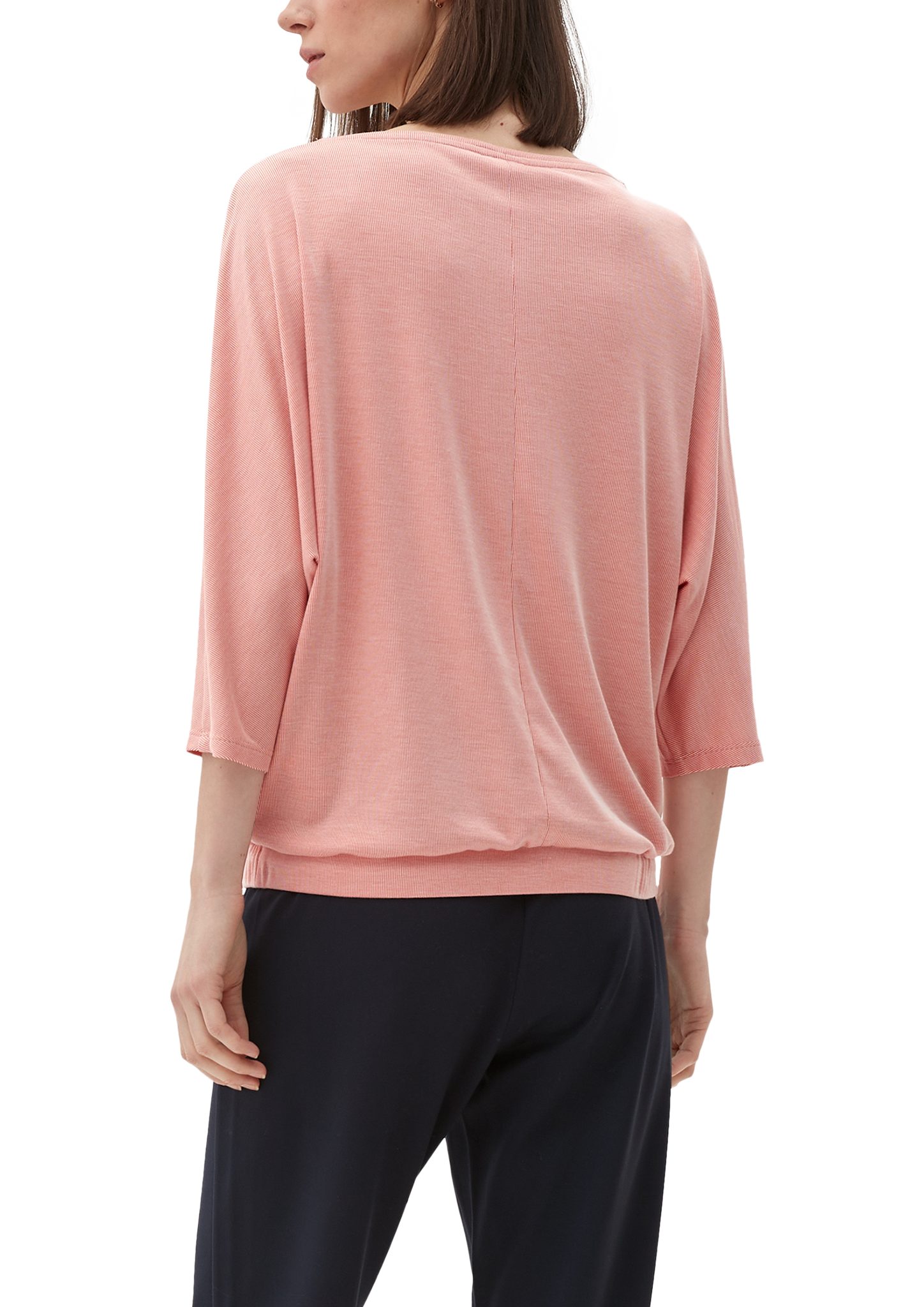 s.Oliver 3/4-Arm-Shirt Longsleeve aus Modalmix Ziernaht rosa