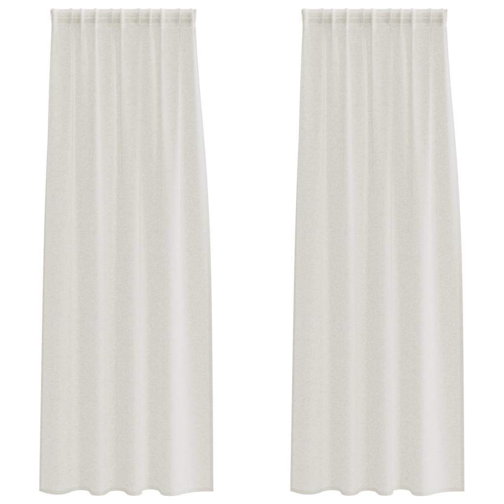 vidaXL Gardine Vorhänge mit Vorhängen 2 pcs Cremefarben 140 x 225 cm Polyester