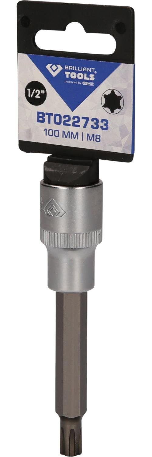 Brilliant Tools Bohrer- und Bitset 1/2" RIBE-Bit-Stecknuss, 100 mm lang, M8
