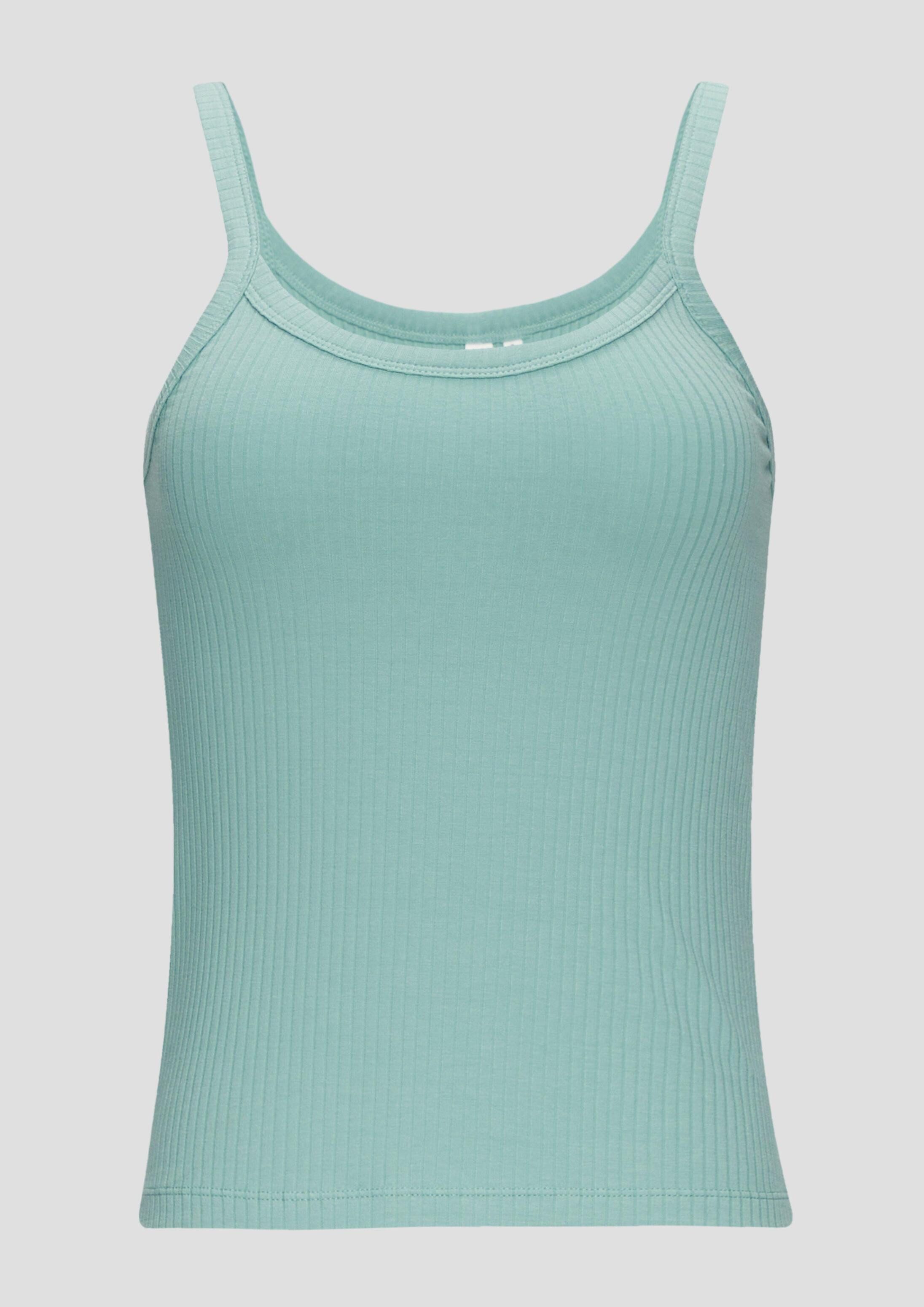 QS Muskelshirt T-Shirt Ärmelloses Top mit Rippstruktur