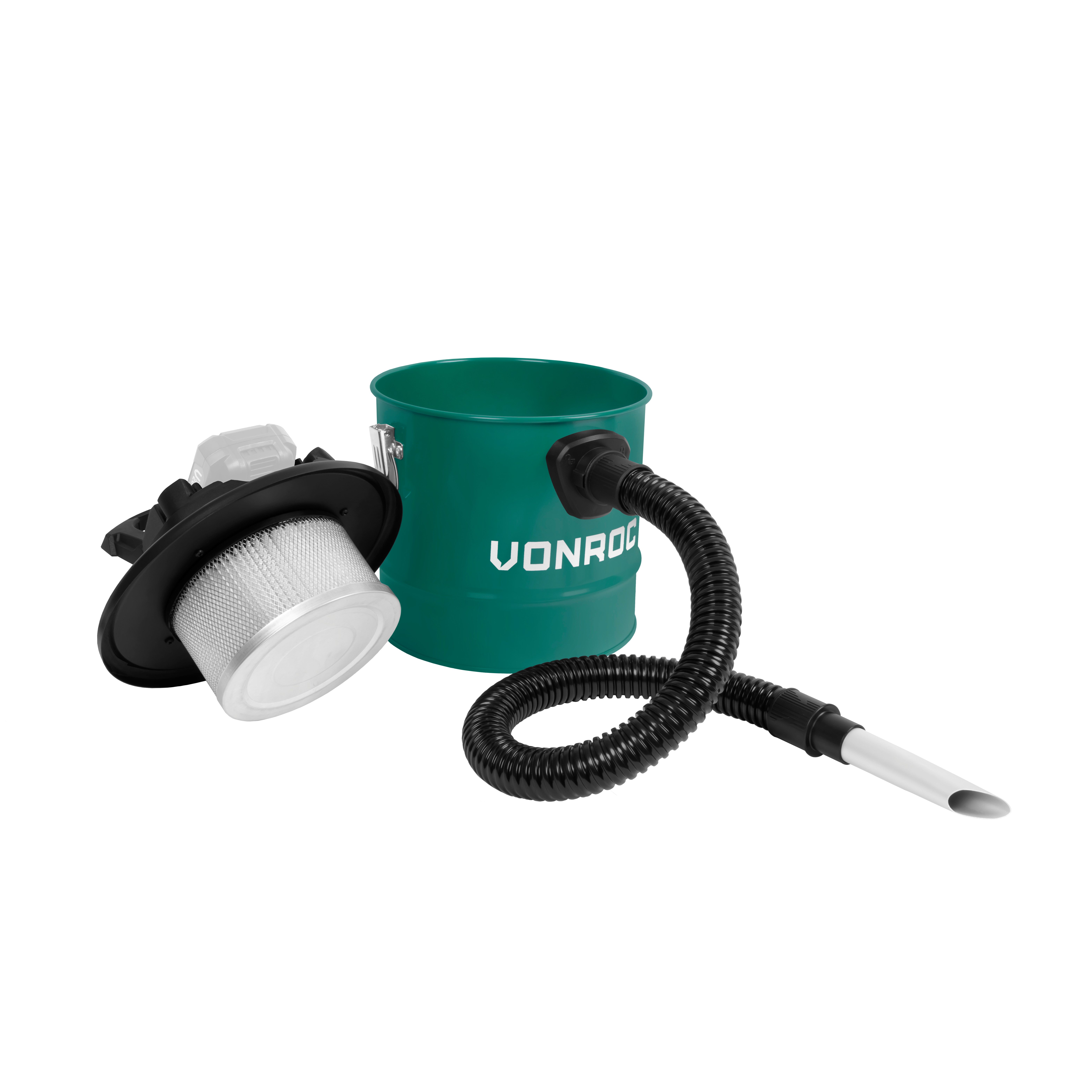 VONROC Aschesauger - VPower 20V Akku-Sauger, 12L Tank - HEPA Filter, beutellos, Exkl. Akku und Schnellladegerät