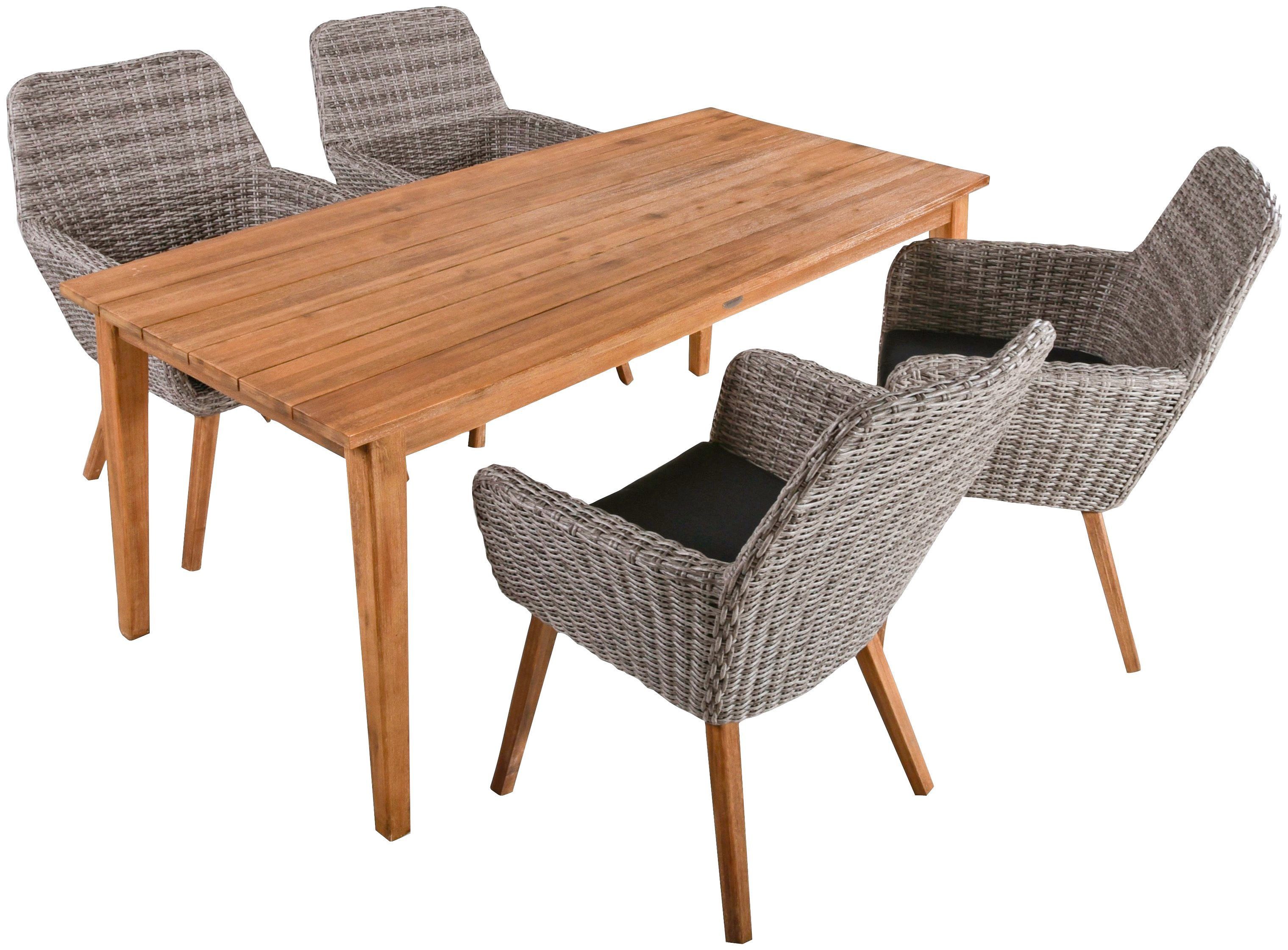 Garden Pleasure Garten-Essgruppe RAPALLO/VISALIA, (9-tlg), robustes Tischdesign