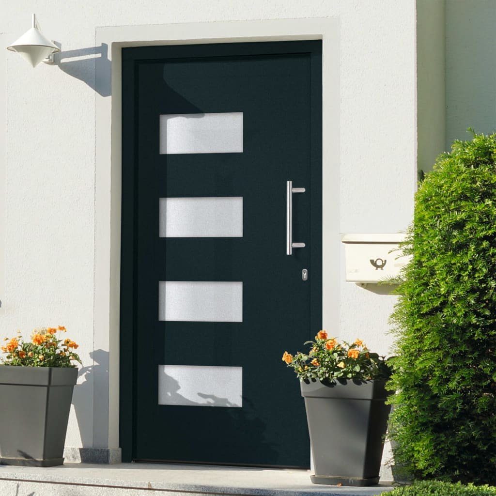 vidaXL Haustür Haustür Aluminium und PVC Anthrazit 110x210 cm (1-St)