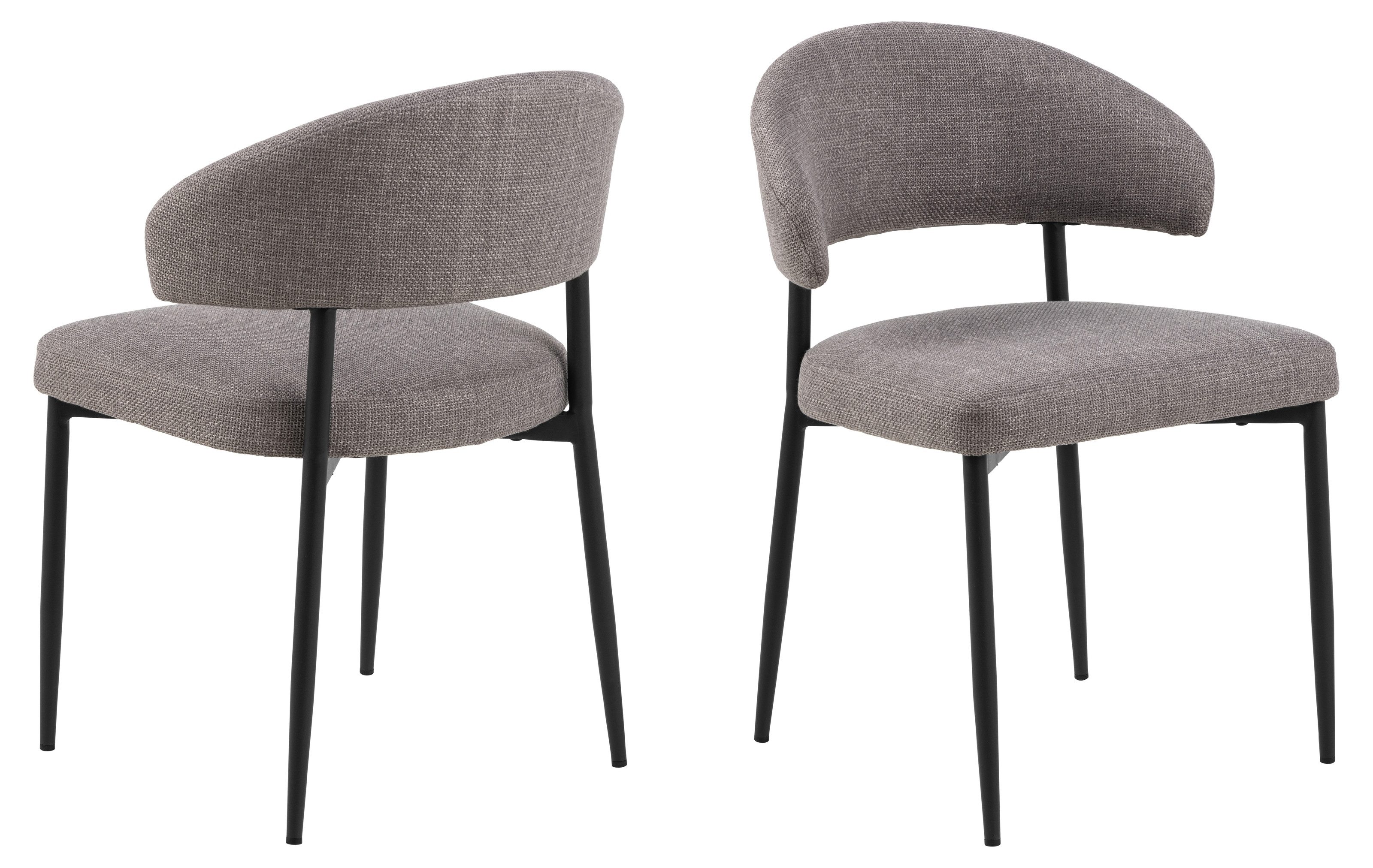 freiraum Polsterstuhl Edina (2er-Set), (2er-Set) in graubraun, Polyester, S günstig online kaufen