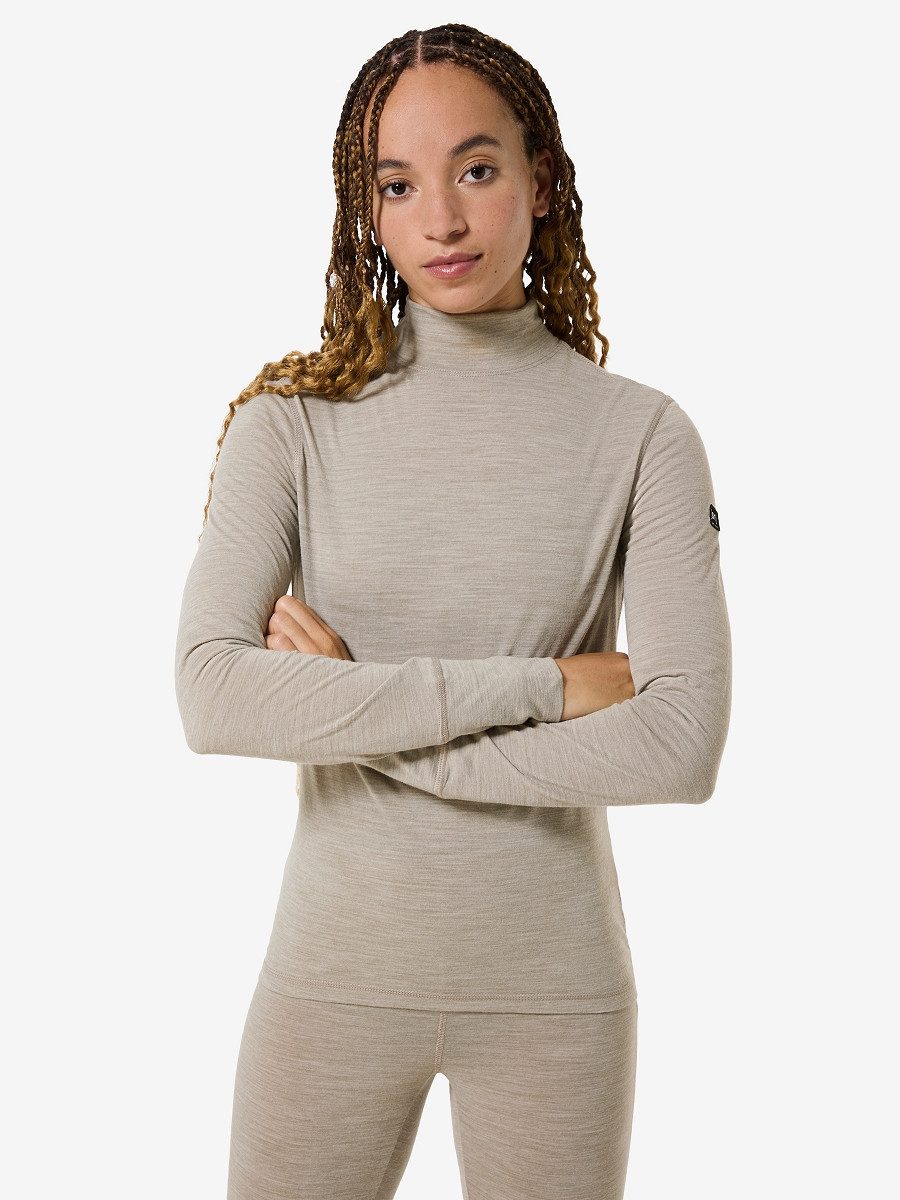 SUPER.NATURAL Funktionsshirt Merino Longsleeve W TUNDRA175 TURTLENECK funktioneller Merino-Materialmix