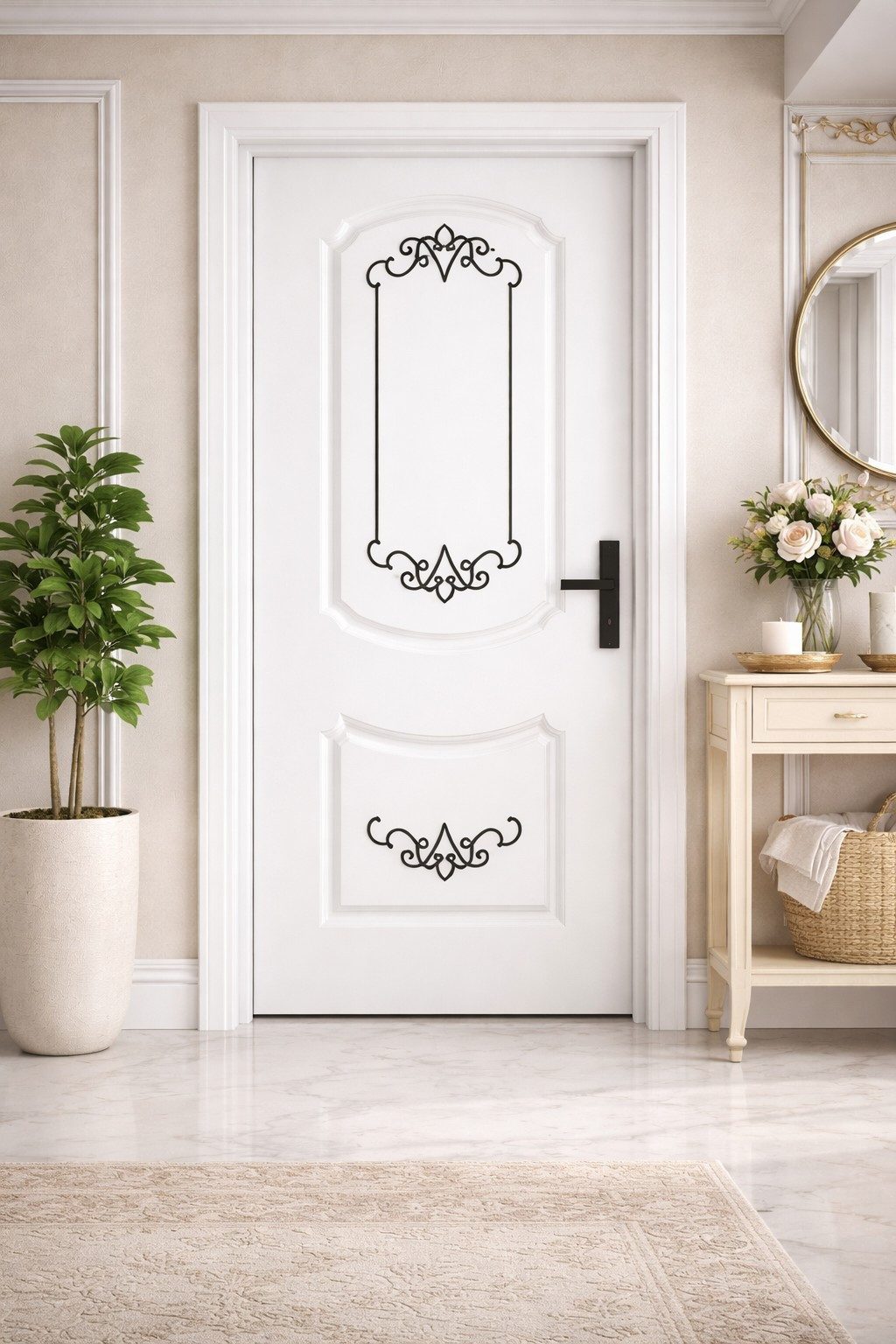 Xlmoebel Zimmertür Luxuriöse Weiße Haustür - Robuste Sicherheitstür für Ihr Zuhause, Made in Europa