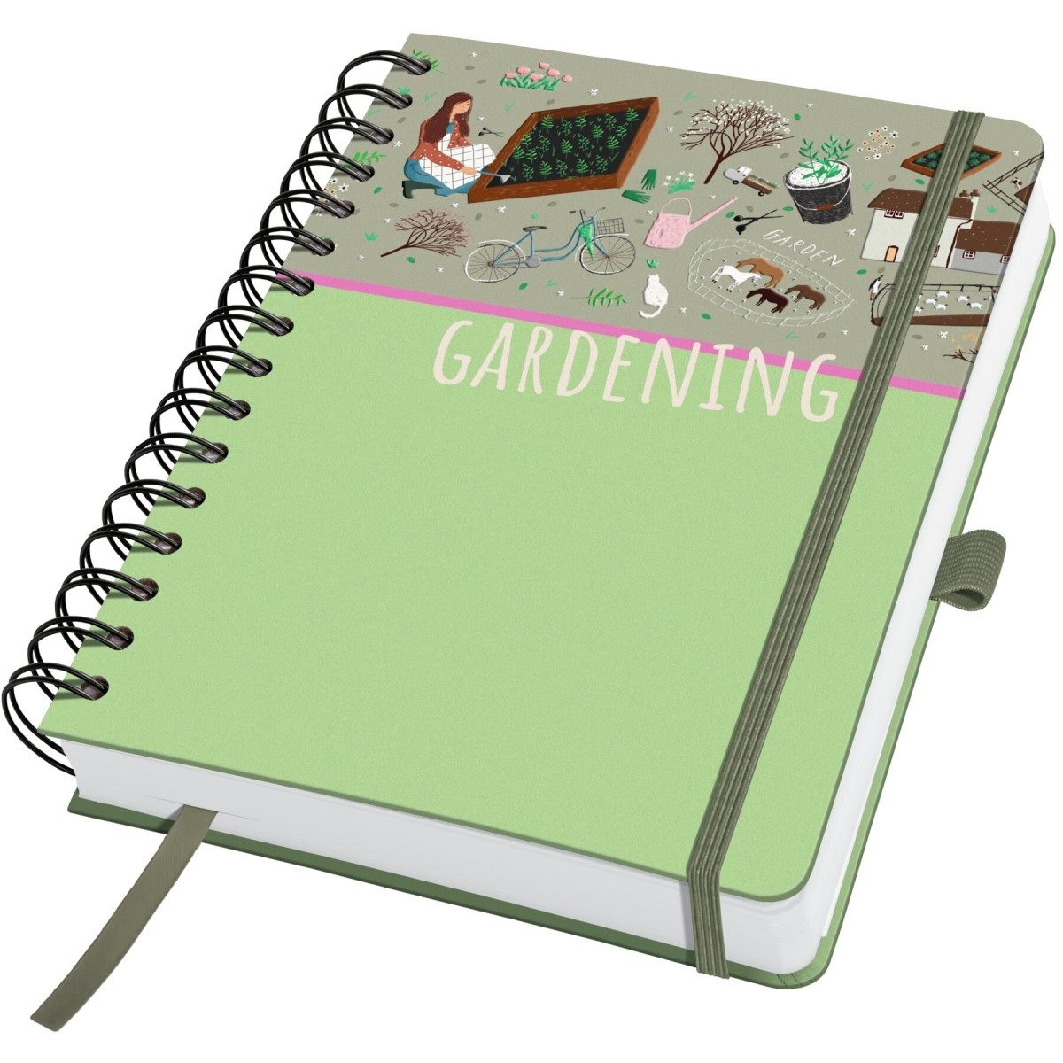 Sigel Notizbuch Spiral-Notizbuch Jolie blanko ca. A5 Garden Love 240 Seiten 120g Pack