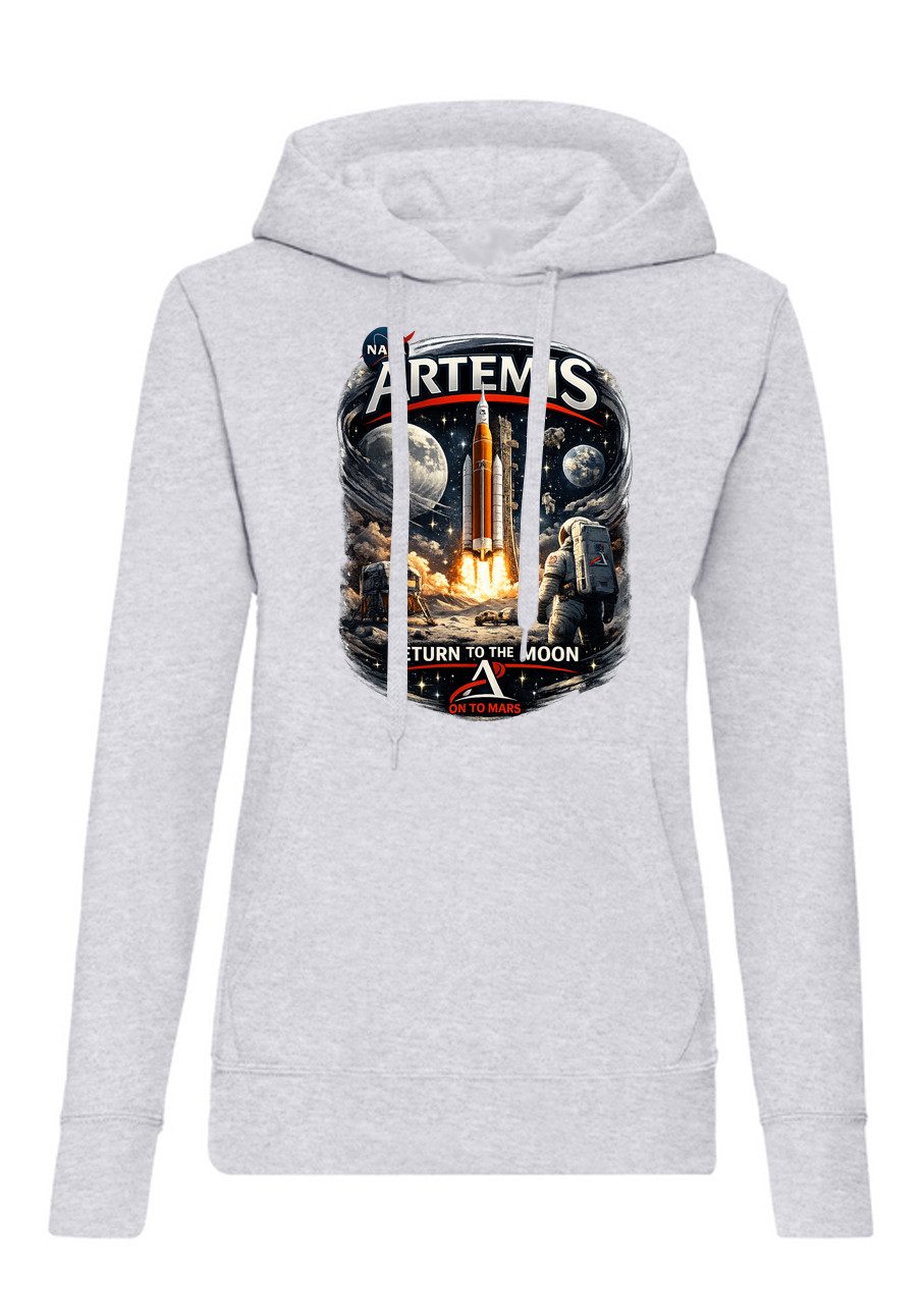 Blondie & Brownie Hoodie Artemis Space Mission Damen Hoodie Astronaut Rakete Grafik (Einzelstück, Einzelartikel) Damen Hoodie Artemis Astronaut Rakete Space Baumwolle Print Style