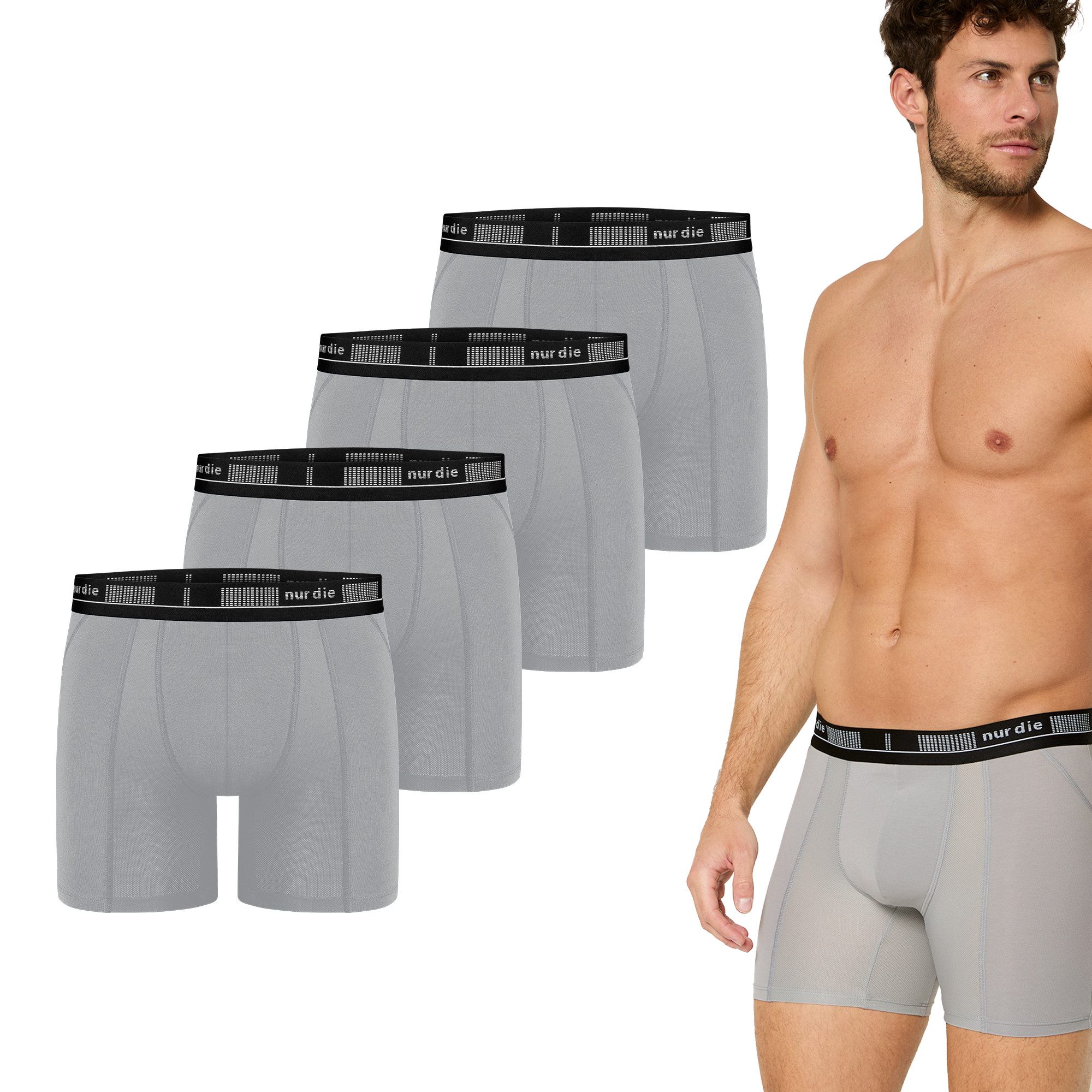 Nur Die Langer Boxer Long Boxer Cotton Active (4-St) Männer Multipack Mehrp günstig online kaufen