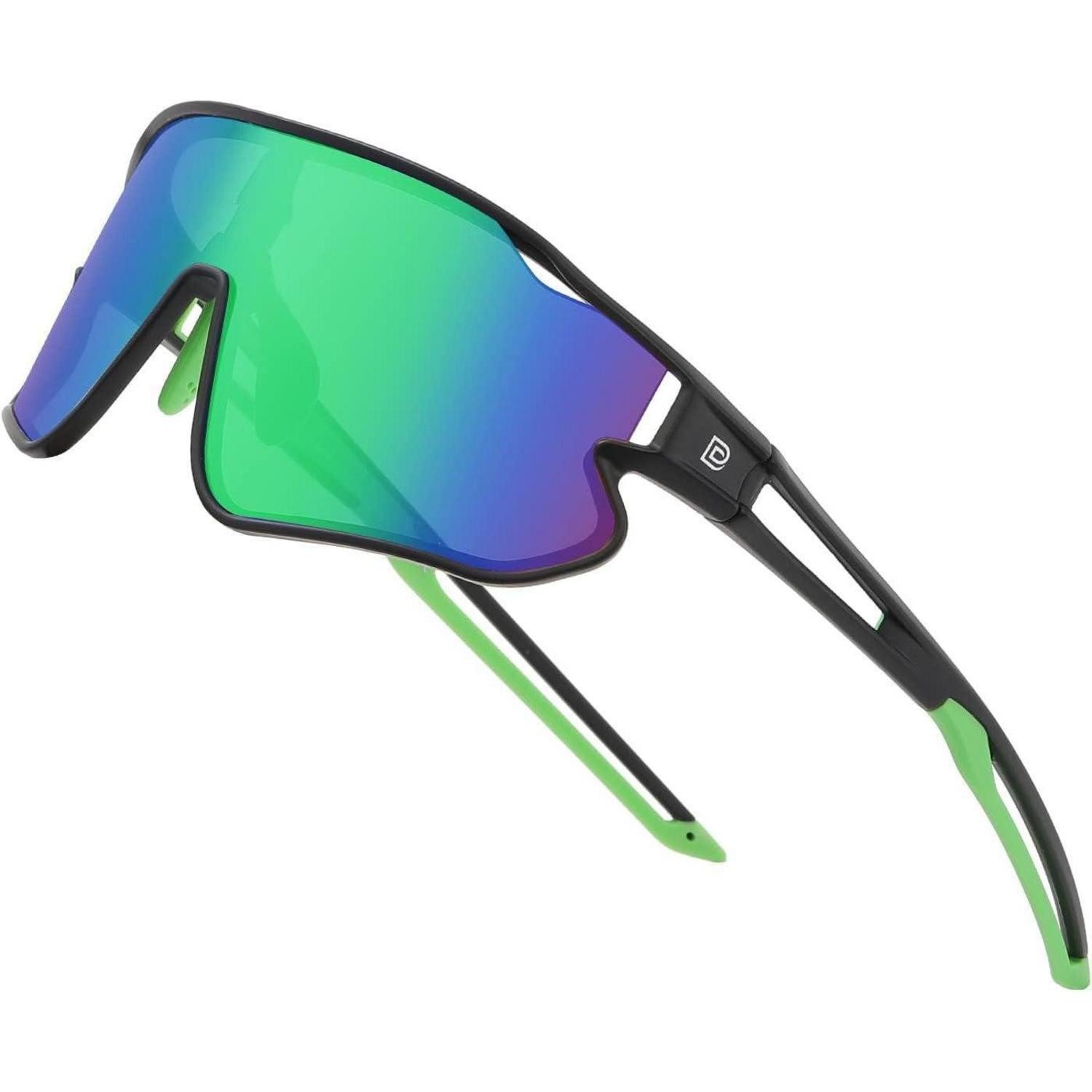 LuxusKollektion Sonnenbrille Sonnenbrille Kinder Baseball Schwarz Rahmen Grün Bügel Farbig Gläser