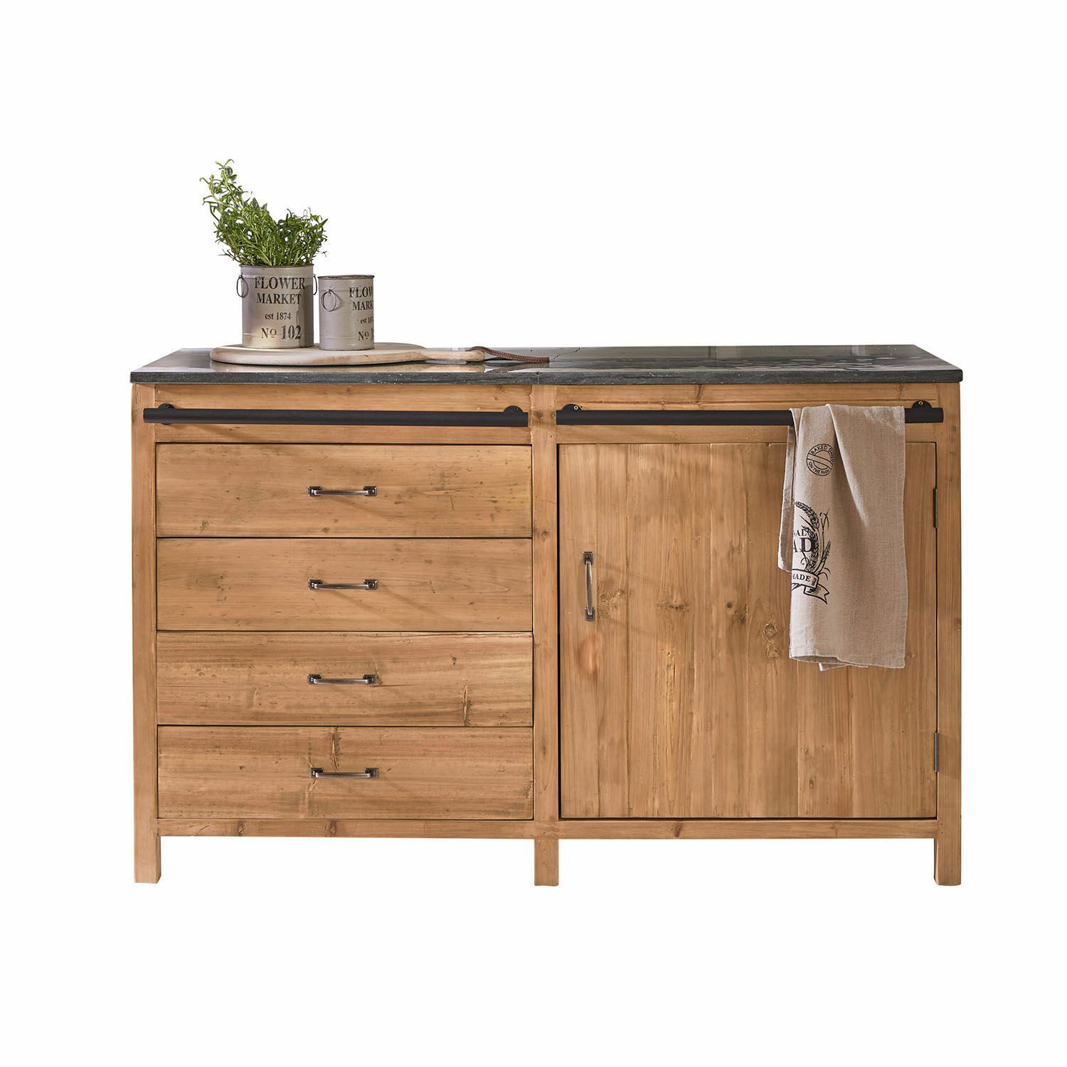 Mirabeau Küchenzeile Küchenschrank Sunnybrook braun/grau