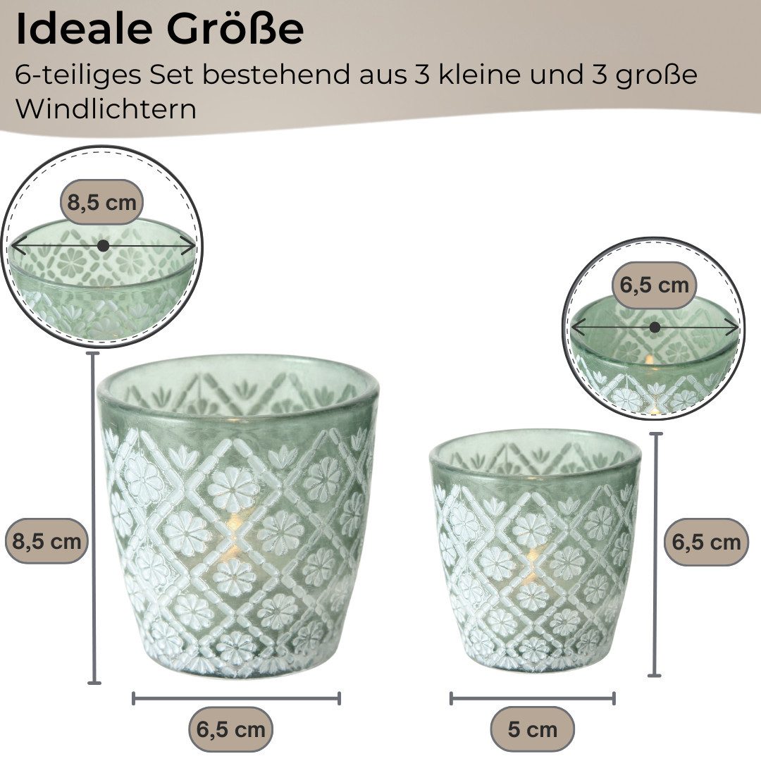 Topanbieter999 Windlicht (6tlg), Glasdesign Teelichthalter im günstig online kaufen