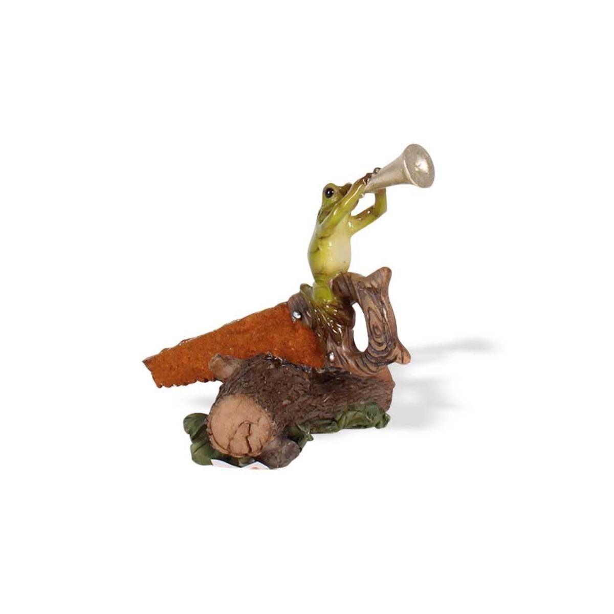Seyko-Geschenke Dekofigur 091051 - Keramik "Frosch Erwin" auf Säge, 8 cm