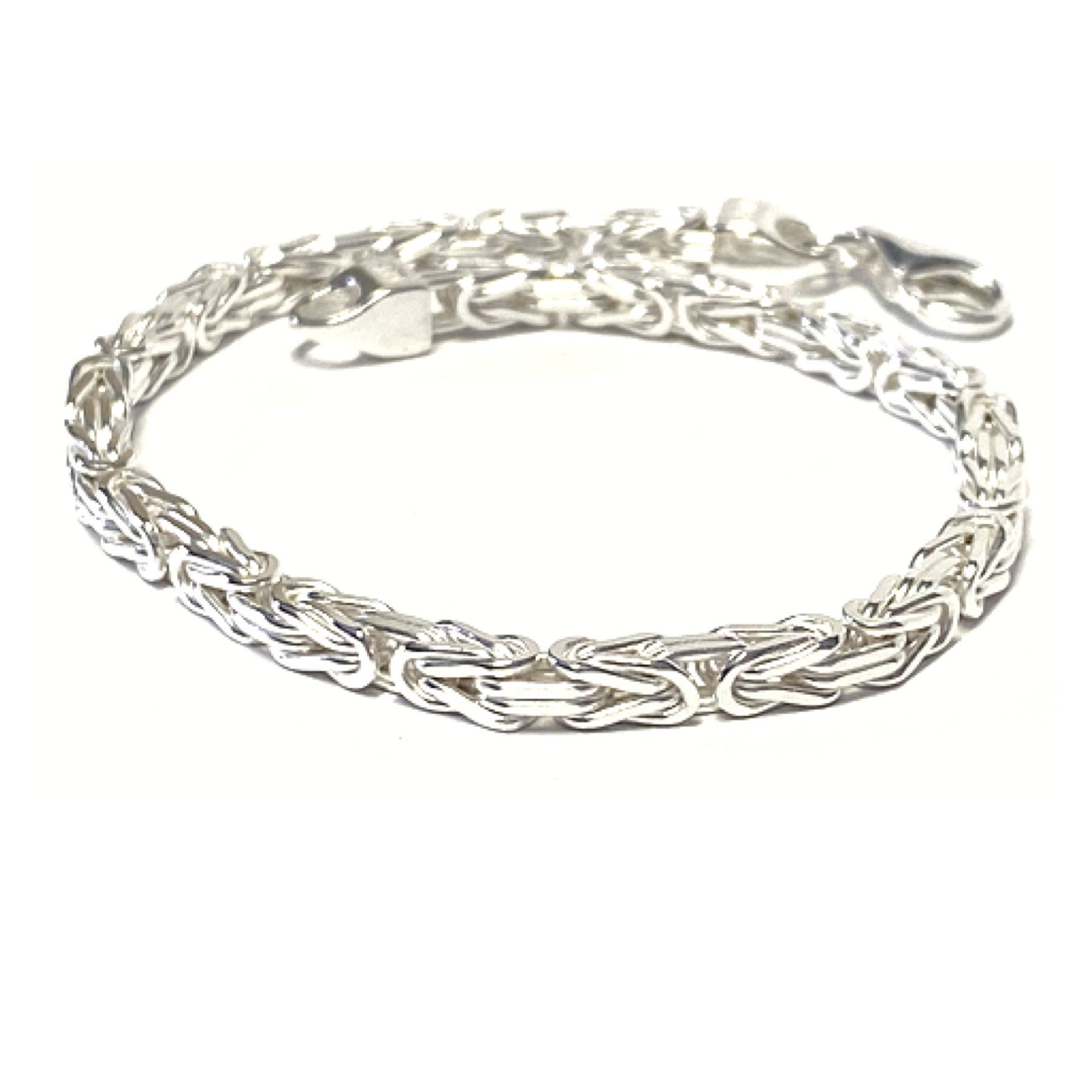 Silberkette Armband 925 Silber Königskette vierkant massiv 3,3x3,3mm 21cm
