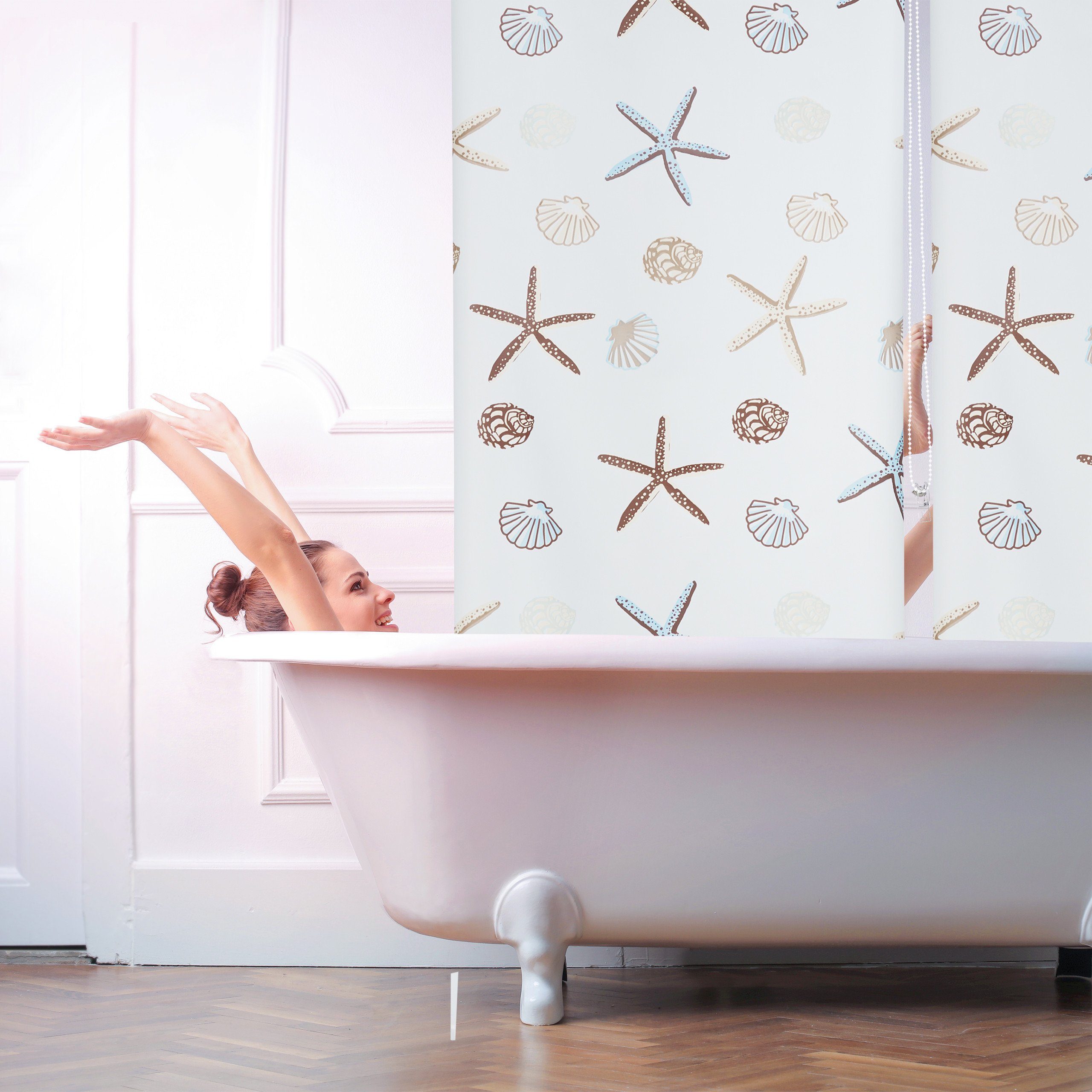 relaxdays Duschrollo OCEA Breite 80 cm, 80x240cm
