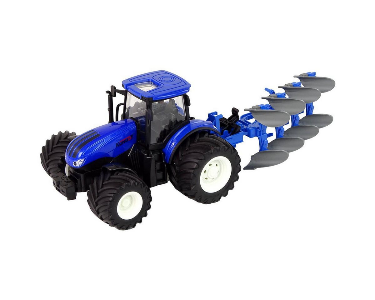 Thumbnail - efaso RC-Traktor 6638 mit Pflug - Ferngesteuerter Traktor 1:24 mit 30min Spielzeit, mit LED Beleuchtung und Demo Funktio...